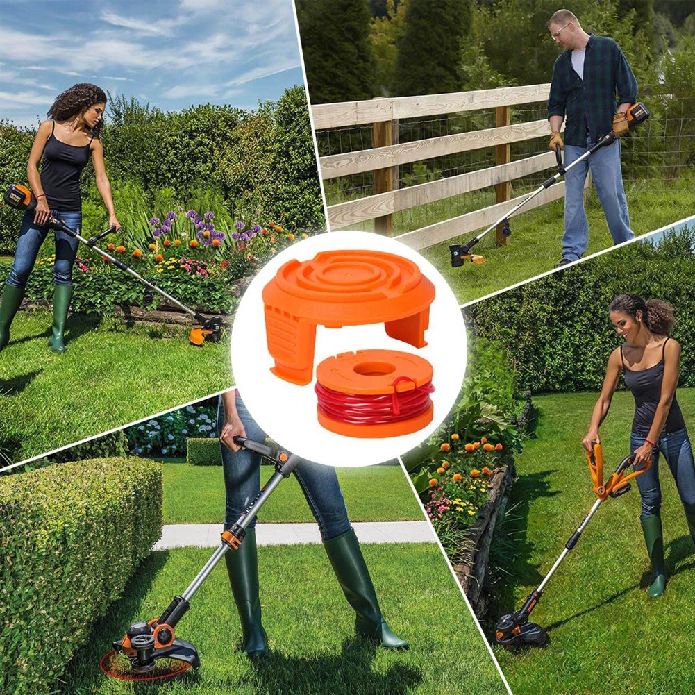 4/8Pack for Worx Wa0010 Replacement Spool Line Grass Trimmer Edger 10Ft +Cap Cover 4+1 - Image 3