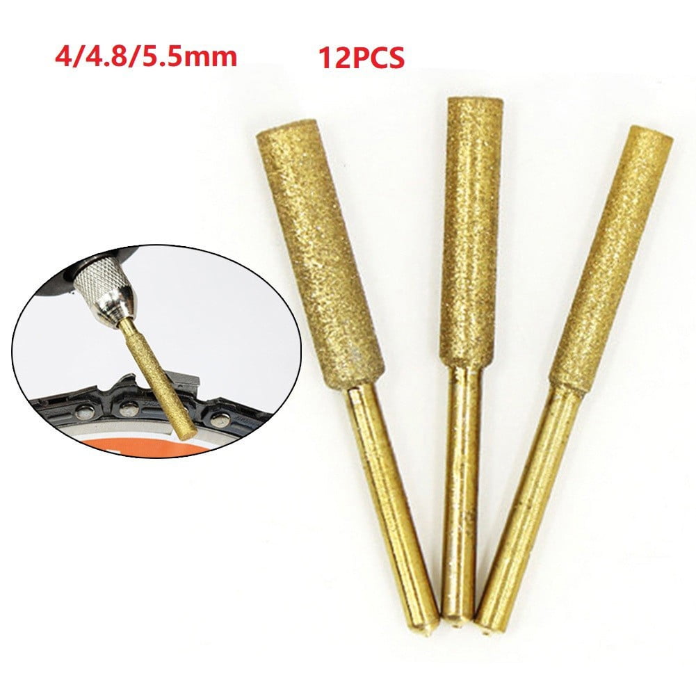 12Pcs Diamond Chainsaw Sharpener, High Hardness Titanium Plated Burr Grinding - Image 3
