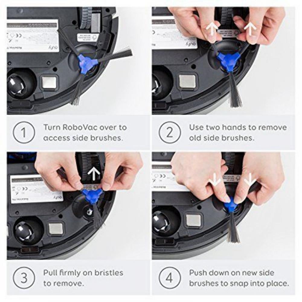8Pcs Replacement Parts Compatible with Robot Vacuum Cleaner RoboVac 11S, 12, 15T, 15C, 25C, 30, 30C Slim Carpet Sweeper Filter Side Spin Brushes & Main Roller Brush Attachment - Image 2