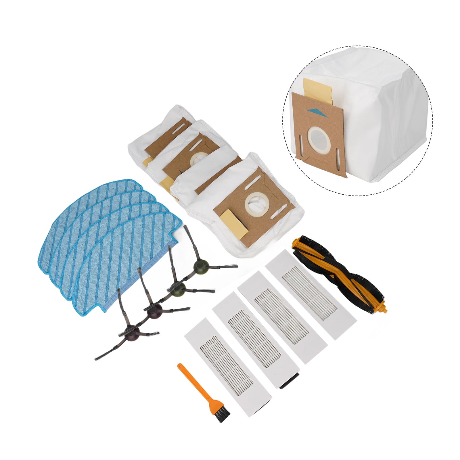 ECOVACS DEEBOOT N10/N10 PLUS Sweeping Machine Accessory Kit: Brush Roller, Side Brush, Mop Cloth, Filter, Dust Bag, Cleaning Brush Included - Image 8