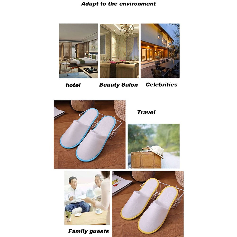 10Pairs Spa Hotel Guest Soft Slippers Closed Toe Disposable Travel Slipper - Image 5