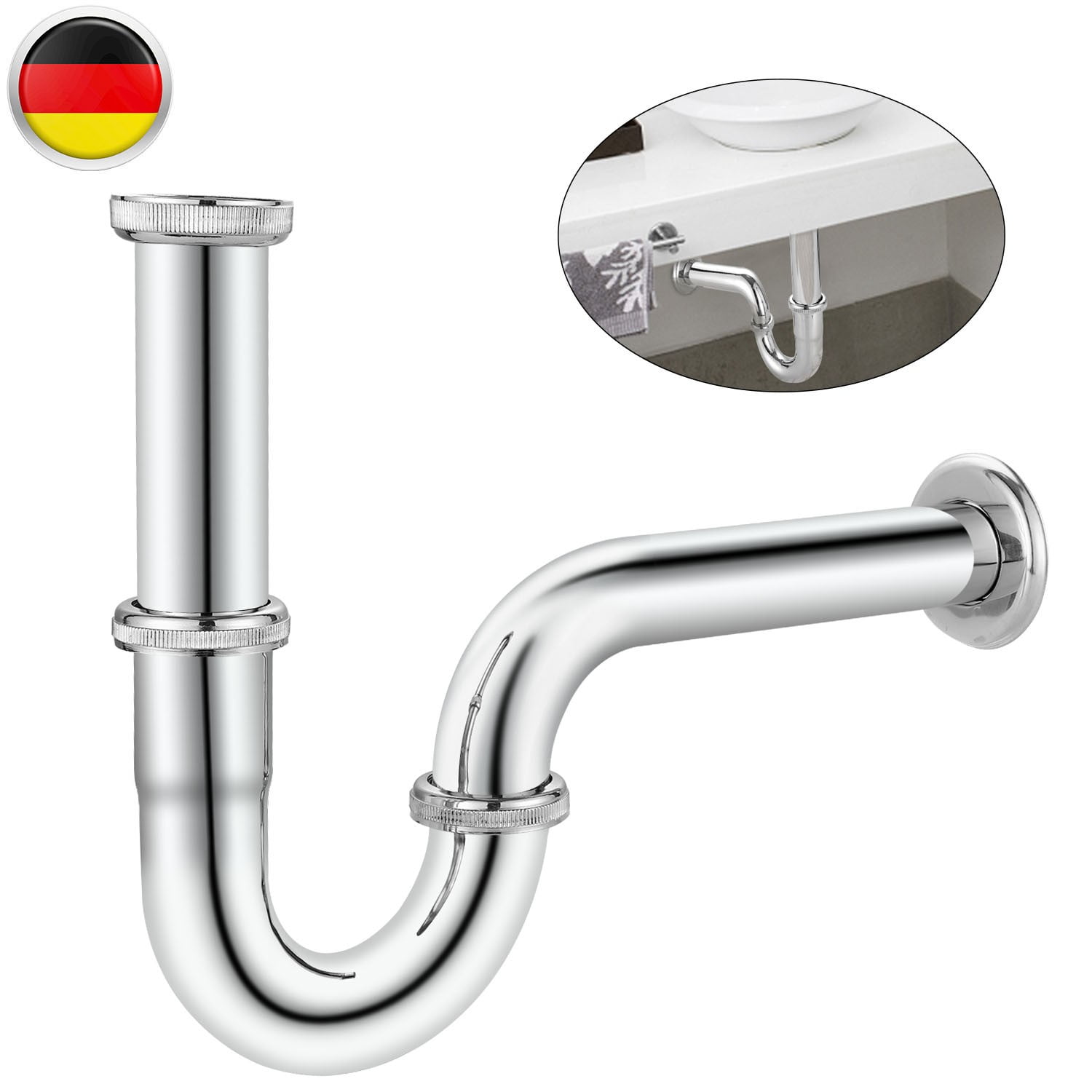 Stainless Steel 1/4' X 32Mm Waste Drain Valve Siphon Syphon for Faucet Sink - Image 8