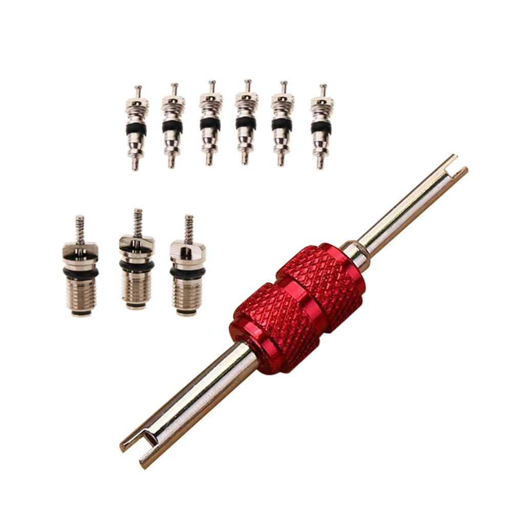 9Pcs Air Conditioning Valve Cores+1Pc Remover Tool A/C Repair Kit - Image 4