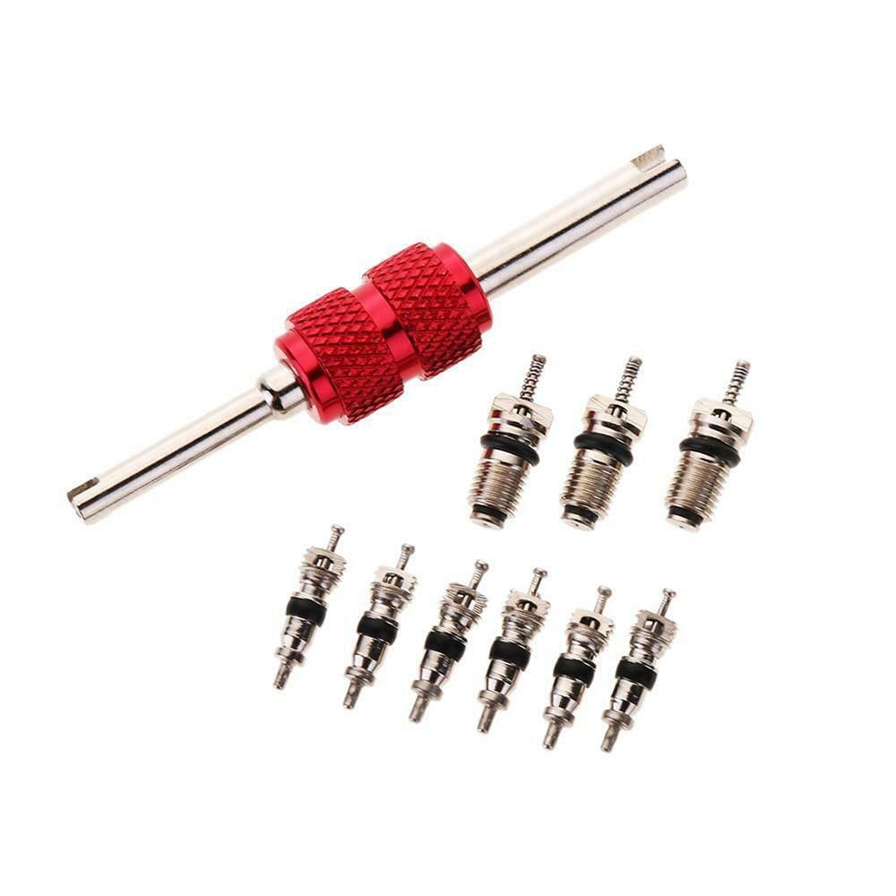 9Pcs Air Conditioning Valve Cores+1Pc Remover Tool A/C Repair Kit - Image 6