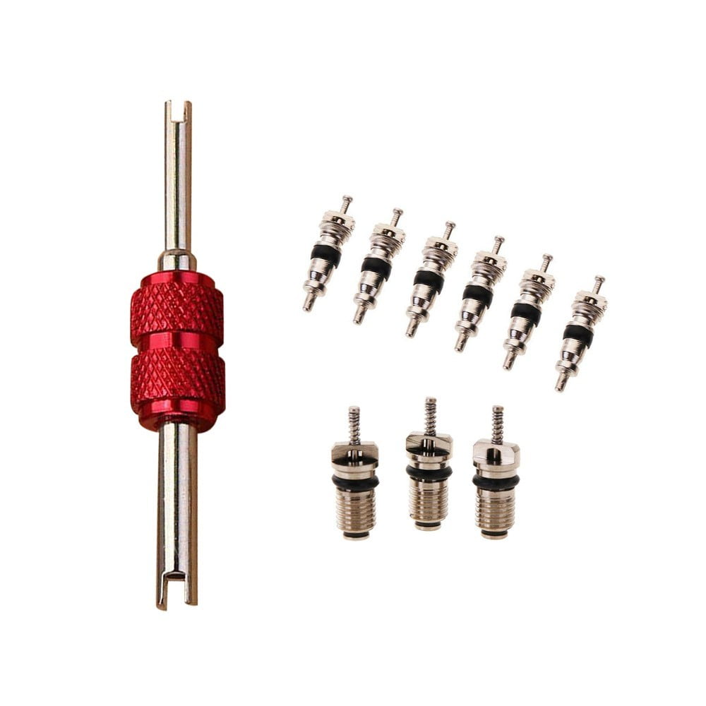 9Pcs Air Conditioning Valve Cores+1Pc Remover Tool A/C Repair Kit - Image 8