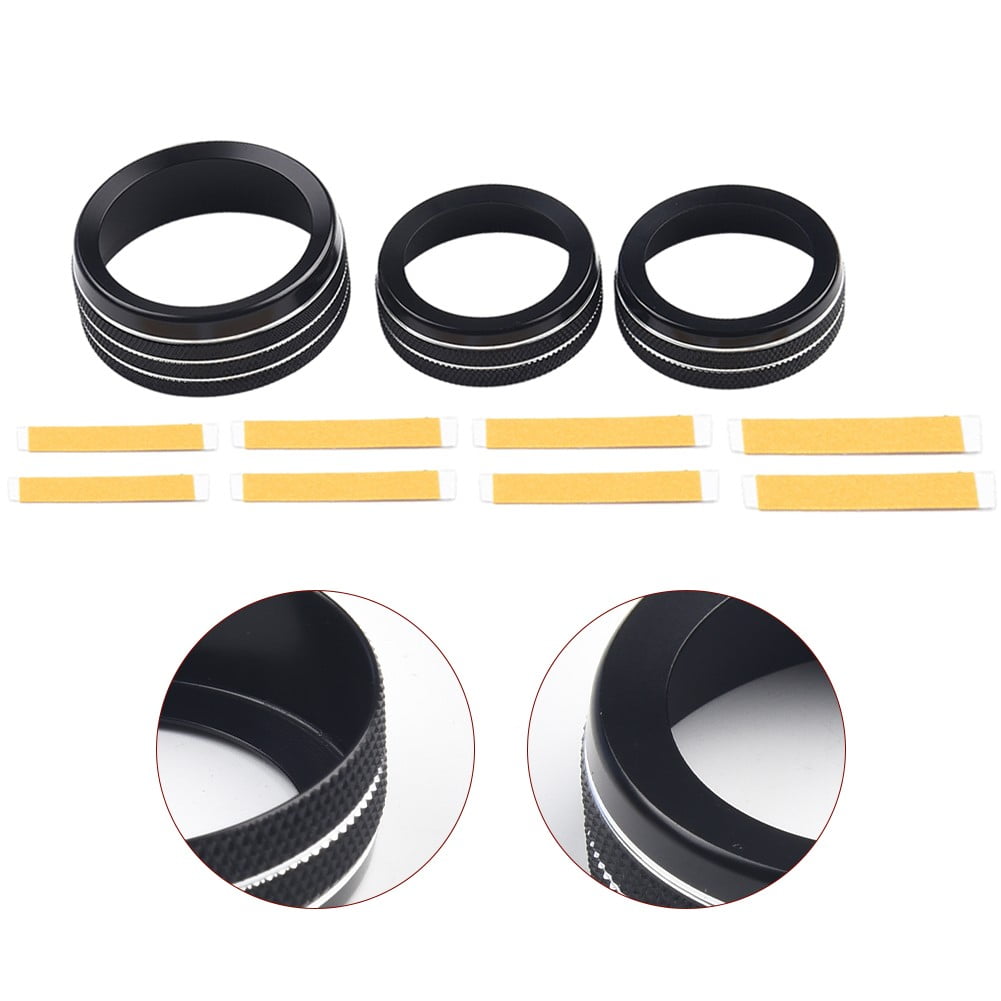For Grand for Cherokee 2014-21 Black Aluminum Climate Volume Turn Knob Ring - Image 4