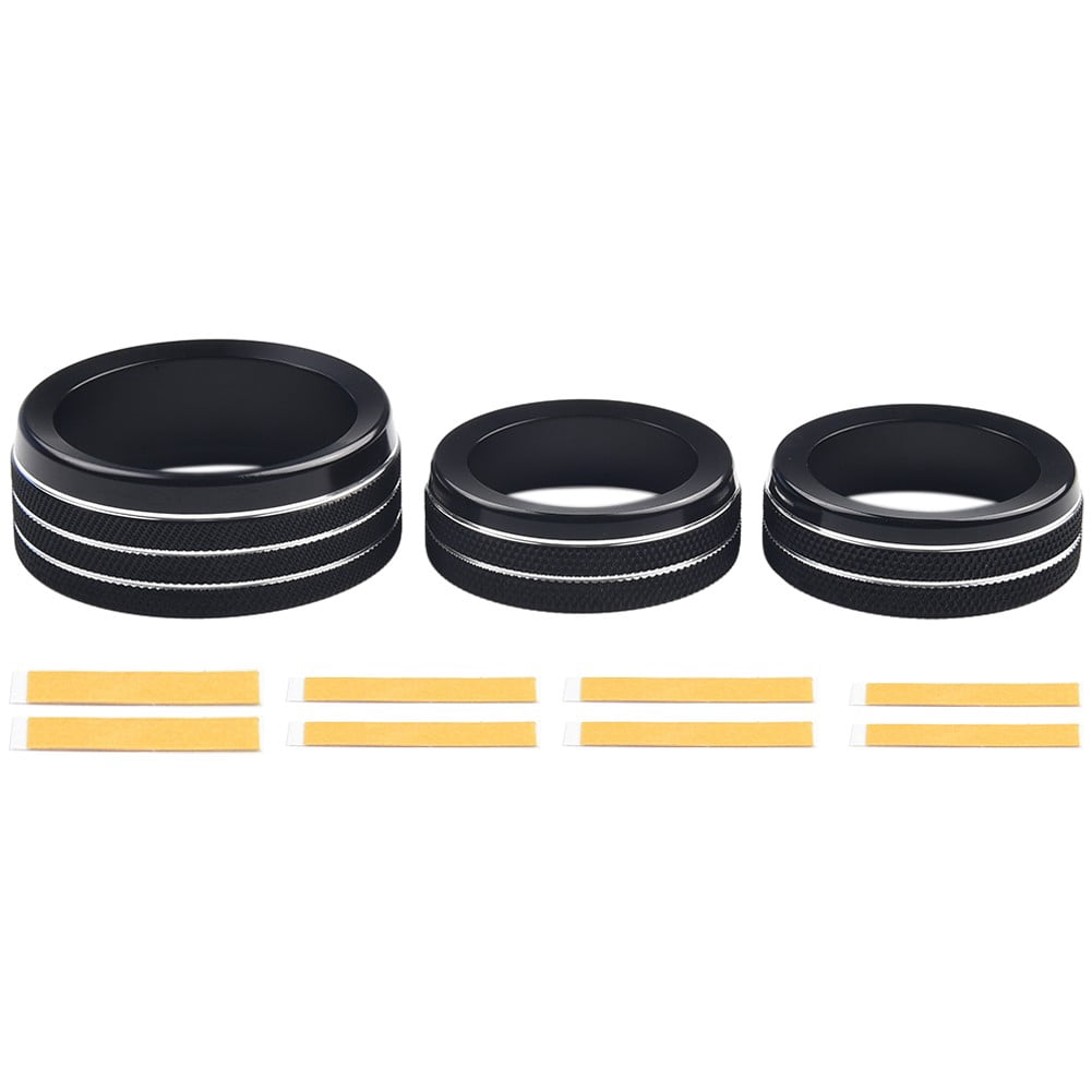 For Grand for Cherokee 2014-21 Black Aluminum Climate Volume Turn Knob Ring - Image 7