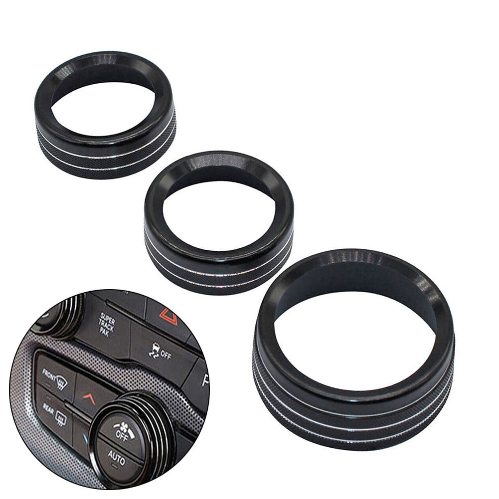 For Grand for Cherokee 2014-21 Black Aluminum Climate Volume Turn Knob Ring - Image 8