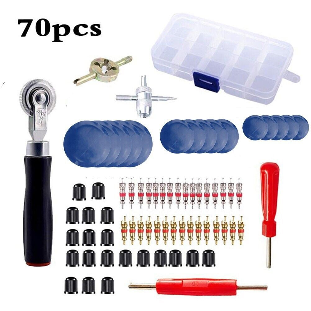 70Pcs 3 Sizes Car Truck Tire Repair Rubber Patch Tools Kit 32/42/58Mm W/ Roller - Image 2