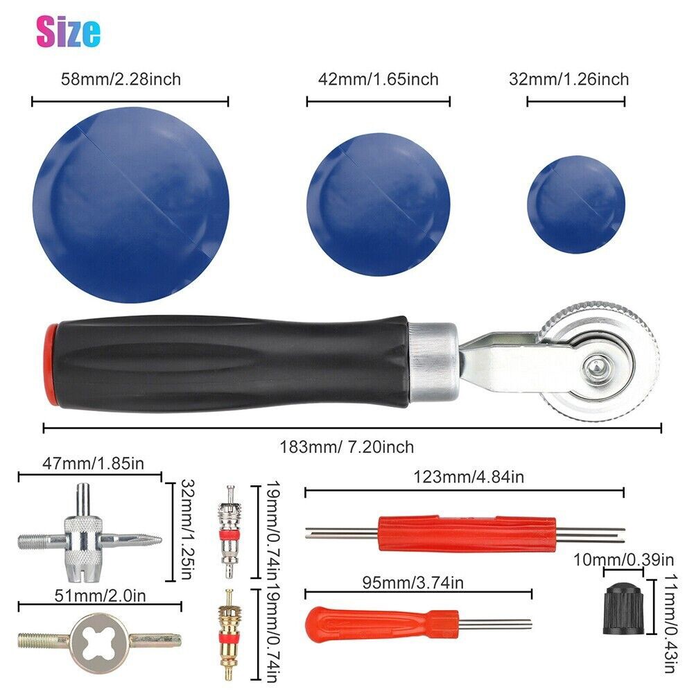 70Pcs 3 Sizes Car Truck Tire Repair Rubber Patch Tools Kit 32/42/58Mm W/ Roller - Image 6