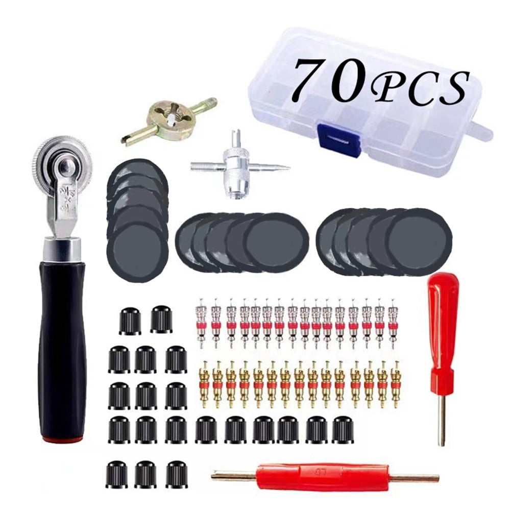 70Pcs 3 Sizes Car Truck Tire Repair Rubber Patch Tools Kit 32/42/58Mm W/ Roller - Image 7