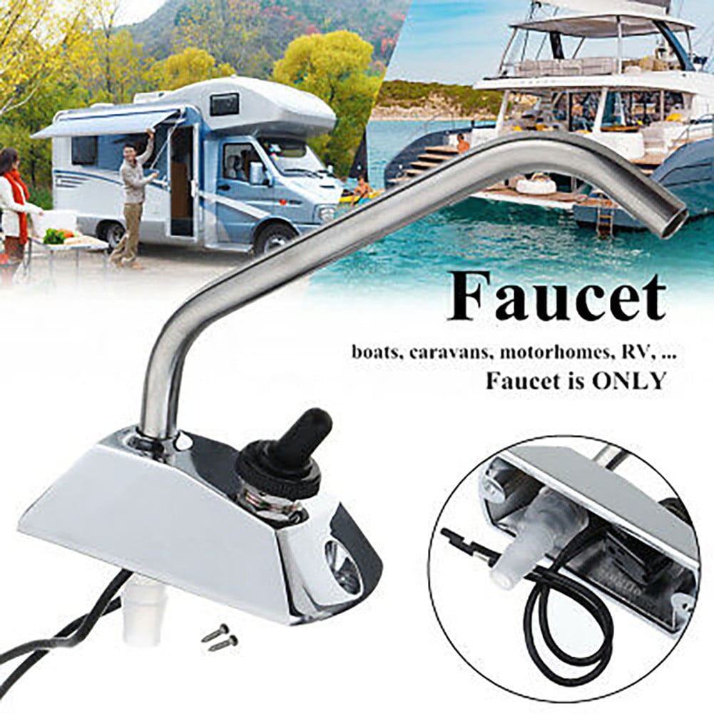 12V Galley Electric Water Pump Tap Faucet Water Tap W/ Switch for Caravan Boat - Image 7