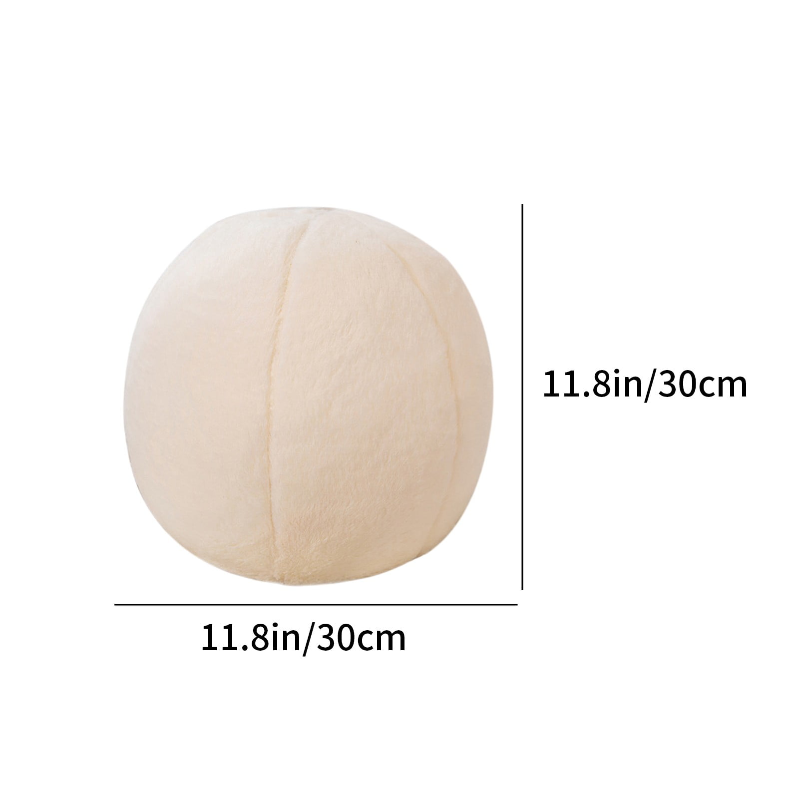 11.8 inch Ball Pillow Nordic Round Throw Pillows Boucle Ball Pillow Sphere Shaped Pillow Round Decorative Pillow for Couch, Sofa, Bedroom White - Image 3