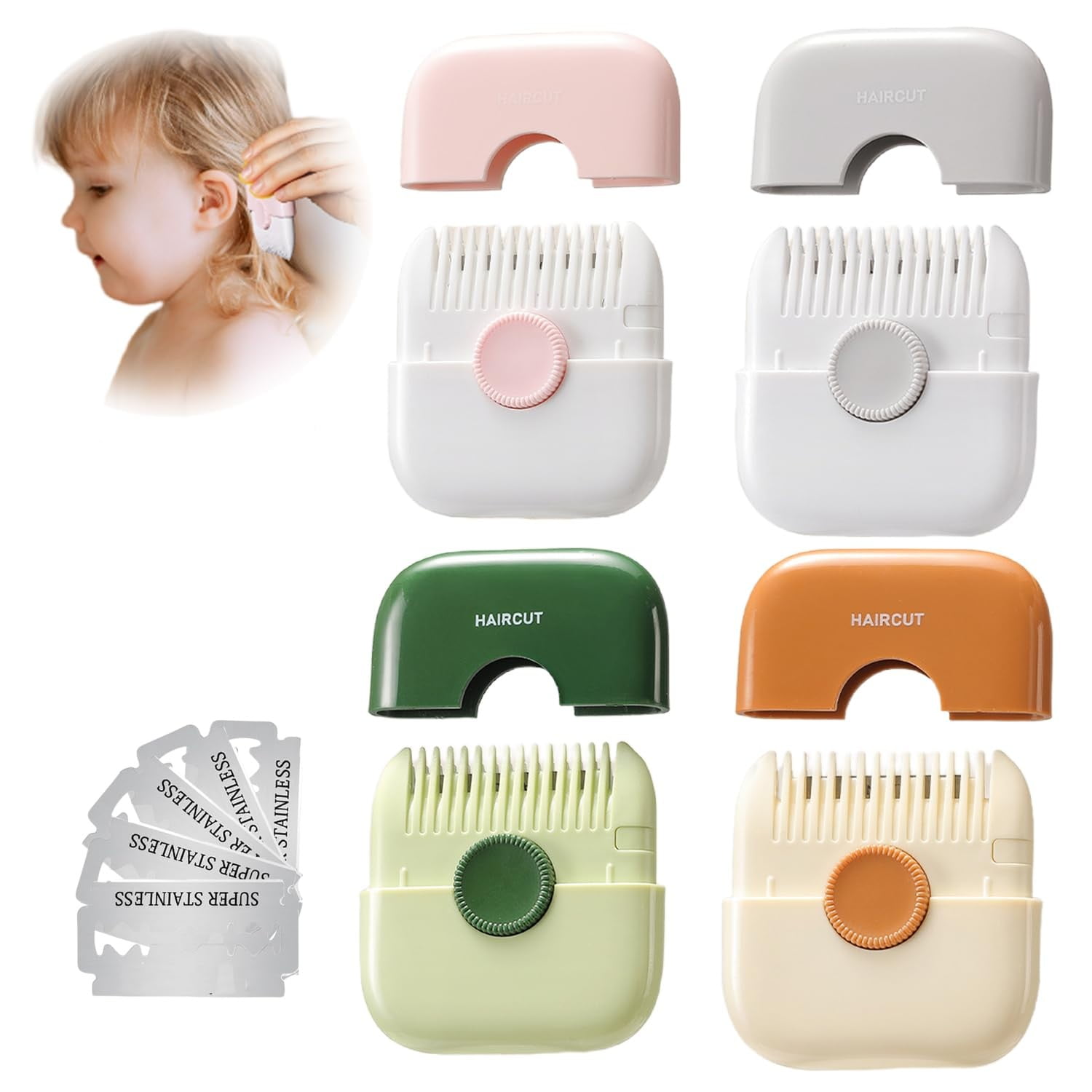 Hair Trimmer/Comb Kids, 2 in 1 Hair Trimmer, Split Ends, Razor Comb, Split End Trimmer with Blades 2 in 1 Dual-Side Design, Blades Replaceable A - Image 2