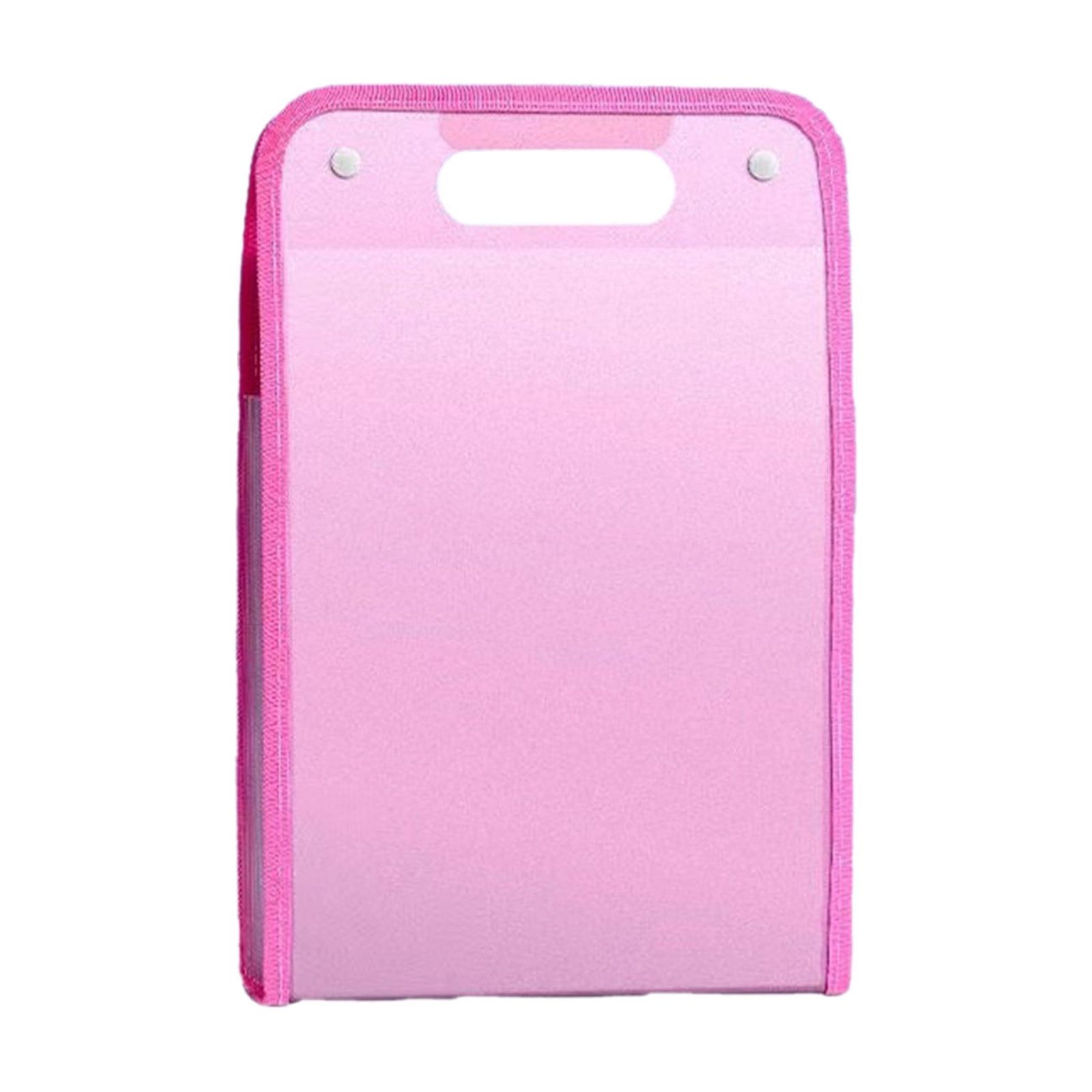 Portable Vertical Expanding Accordion Folder with 13 Pockets, Large Capacity File Organizer Bag A4 Letter Size P-ink - Image 2