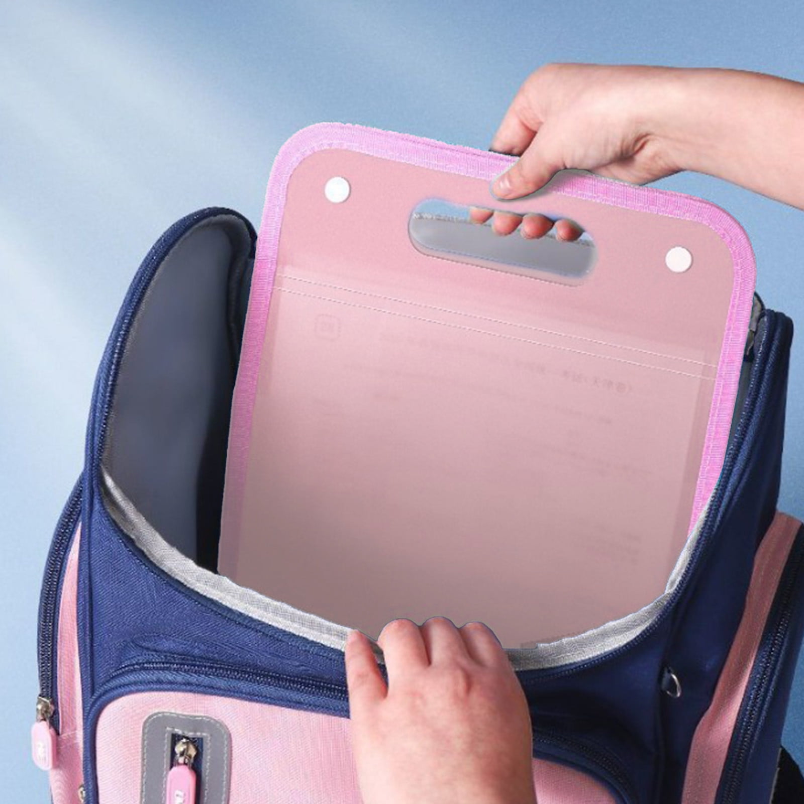 Portable Vertical Expanding Accordion Folder with 13 Pockets, Large Capacity File Organizer Bag A4 Letter Size P-ink - Image 6