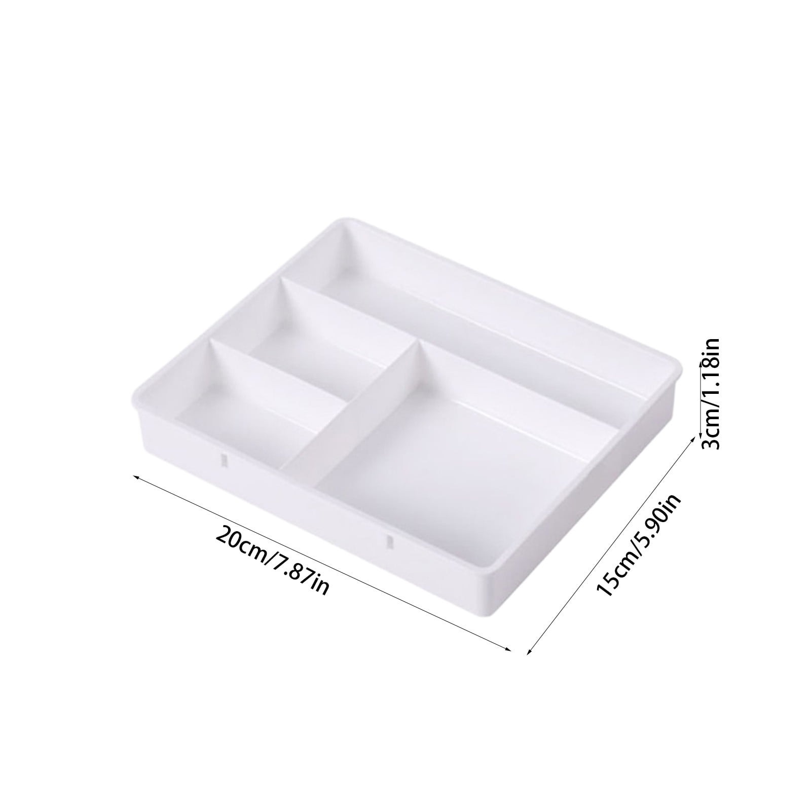 Four Grid Storage Box Plastic Drawer Dividers Flatware Tray Pen Holder Tray Plastic Tray Makeup Tray Plastic Drawers Makeup Vanity Organizer Small Item Pp Office Storage Tray White - Image 3