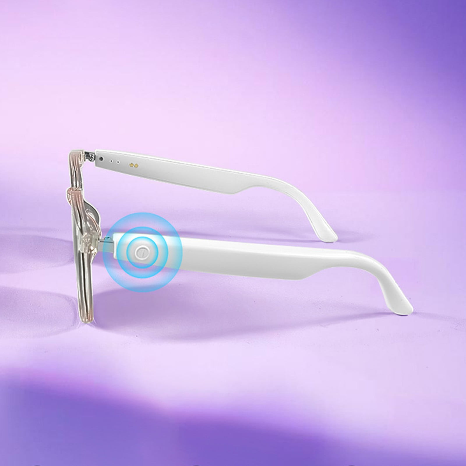 Smart Glasses with Wireless Earbuds, Lightweight Glasses With Blue Light Protection Wireless Bluetooth 5.3 Headset Function Built-in Music And Speakers Support For And Voice White - Image 4