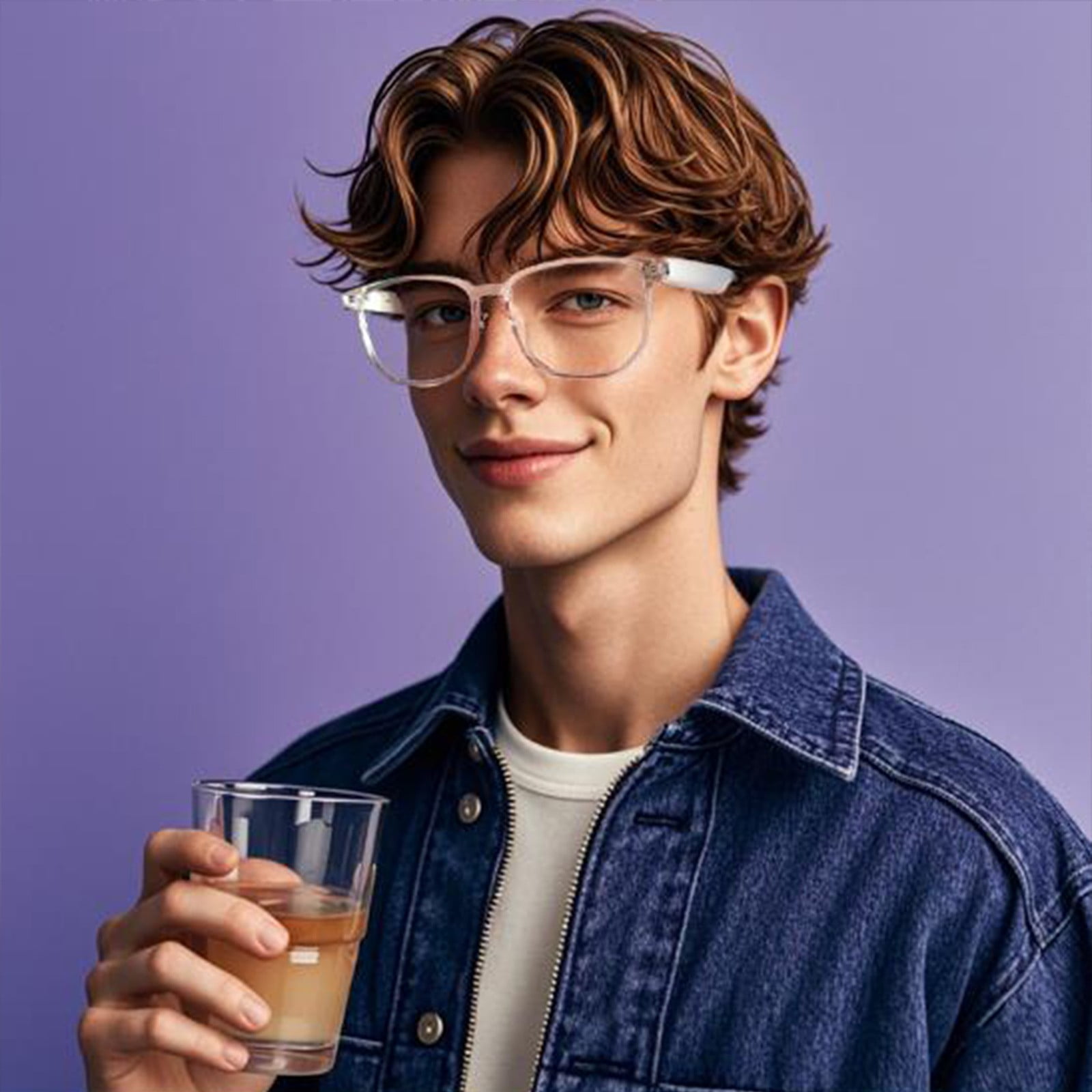 Smart Glasses with Wireless Earbuds, Lightweight Glasses With Blue Light Protection Wireless Bluetooth 5.3 Headset Function Built-in Music And Speakers Support For And Voice White - Image 6