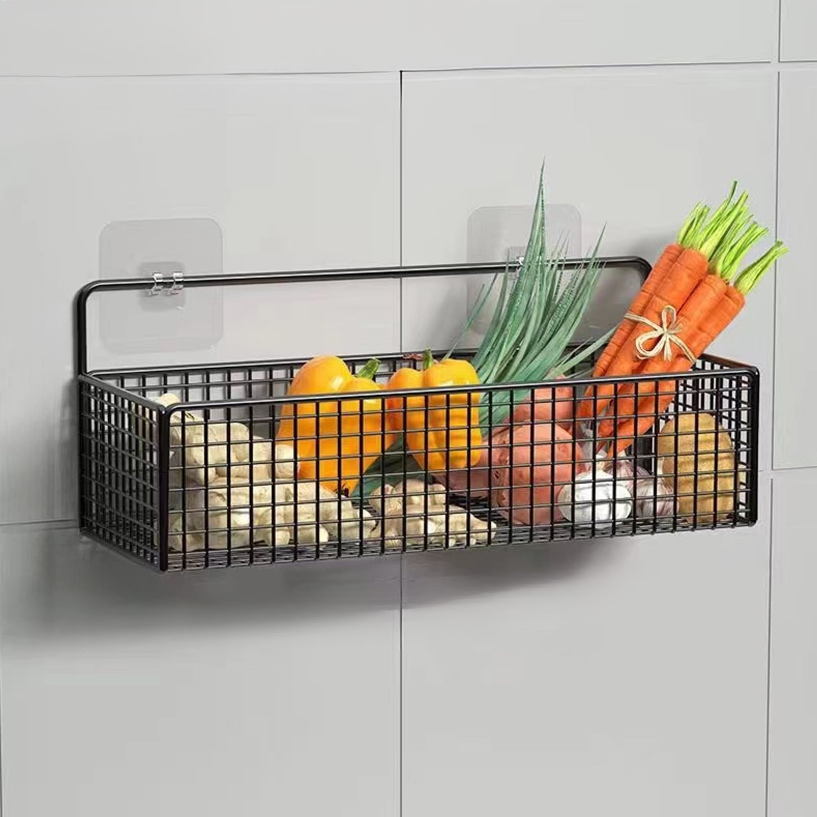 Hanging Floating Shelves, 2 Sets Of Wall Mounted Shelves For Wall Storage, Hanging Storage Shelf For Bathroom, Living Room, Bedroom, Kitchen Seasoning Rack Shower Toiletries Basket Black - Image 4