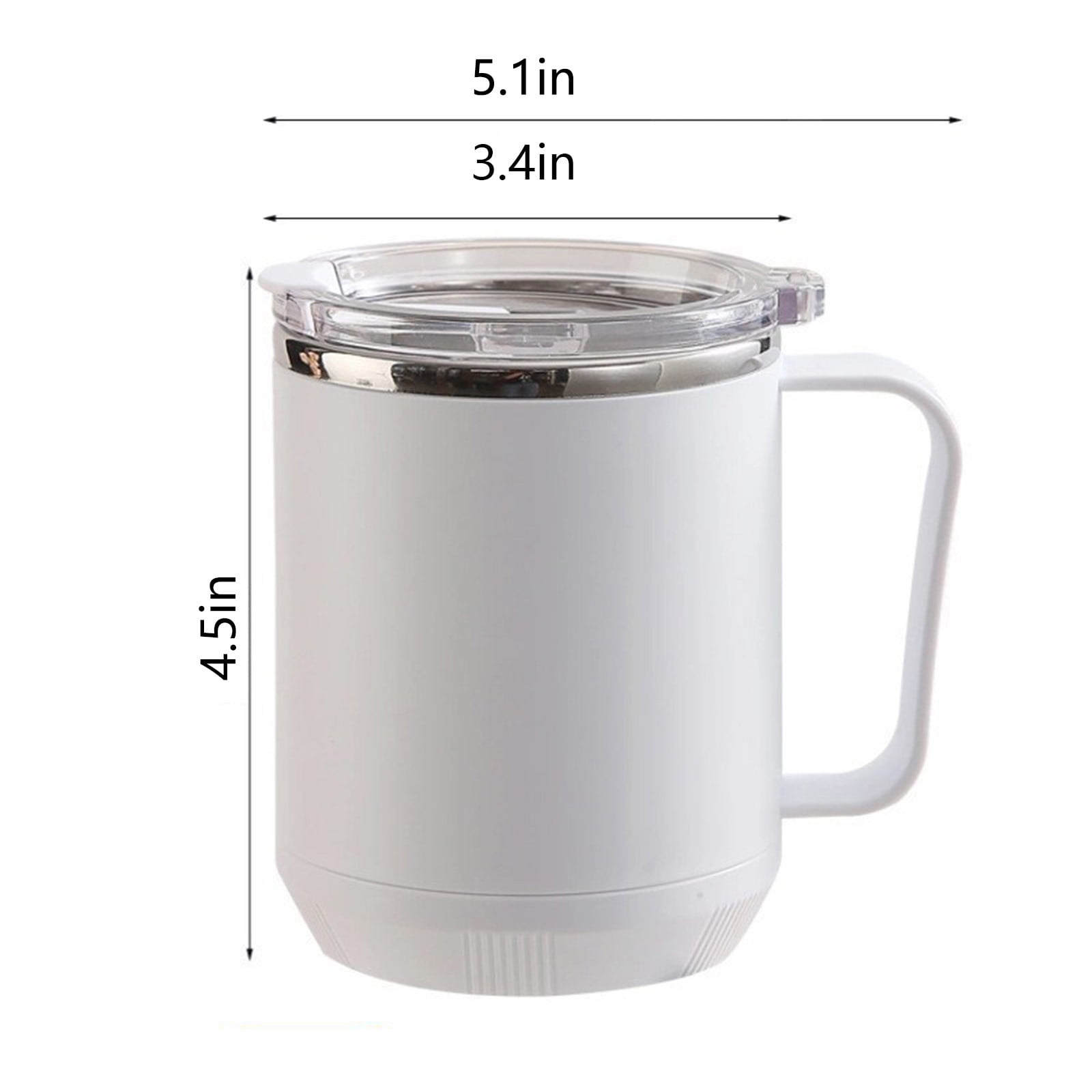 Coffee Mug With Handle, Insulated Stainless Steel Coffee Travel Mug, Reusable Coffee Cup With Lid, Microwave Safe Cups, For Tea, Latte, Cocoa, Milk, Office And Home Tea Cup White - Image 6