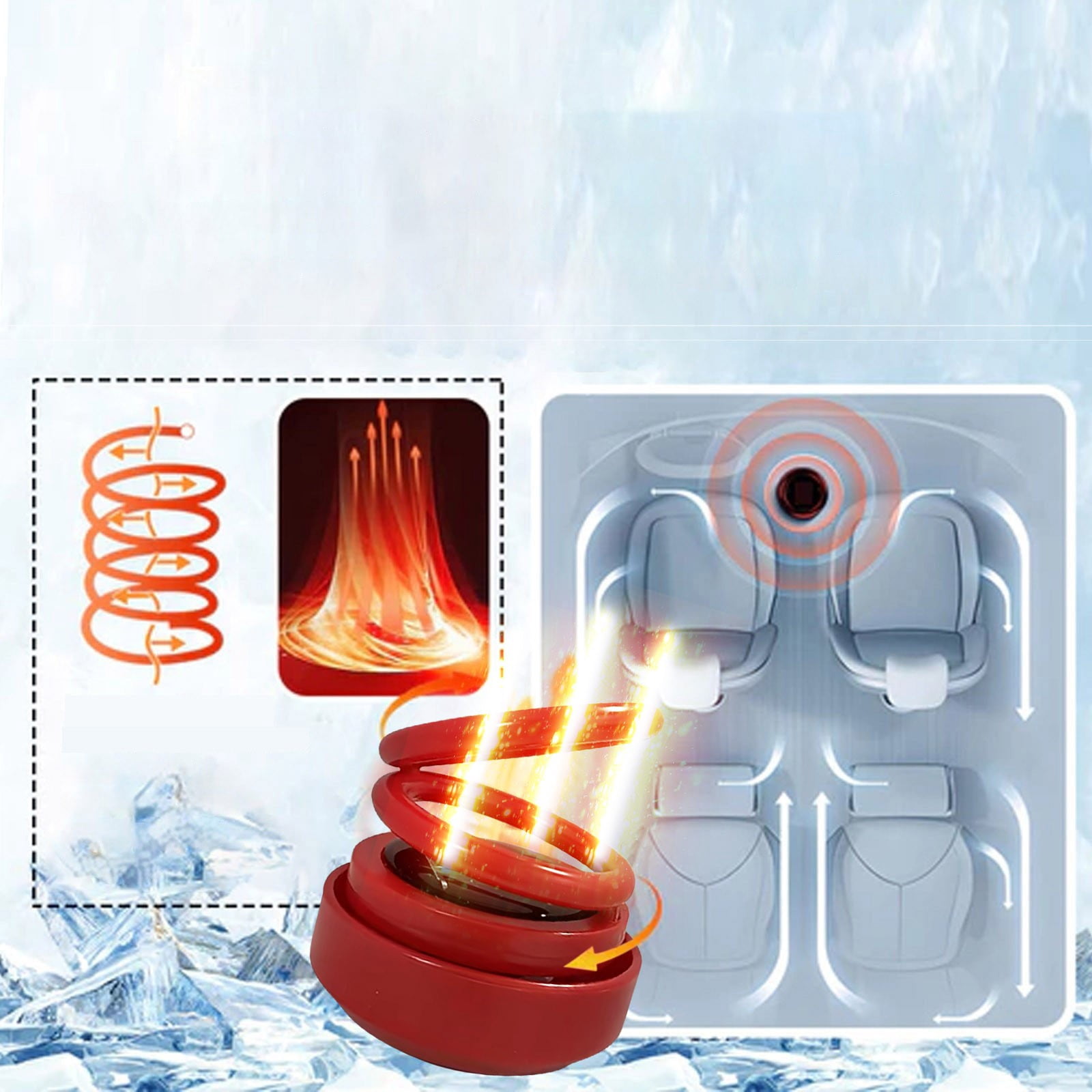 Portable Dynamic Molecular Heater,Heated Glass Fan Defroster Mini Car Heater Solar Anti-Icing Tool Kinetic Heating Portable Kinetic Molecular Car Defroster For Car Living Room Bedroom - Image 3