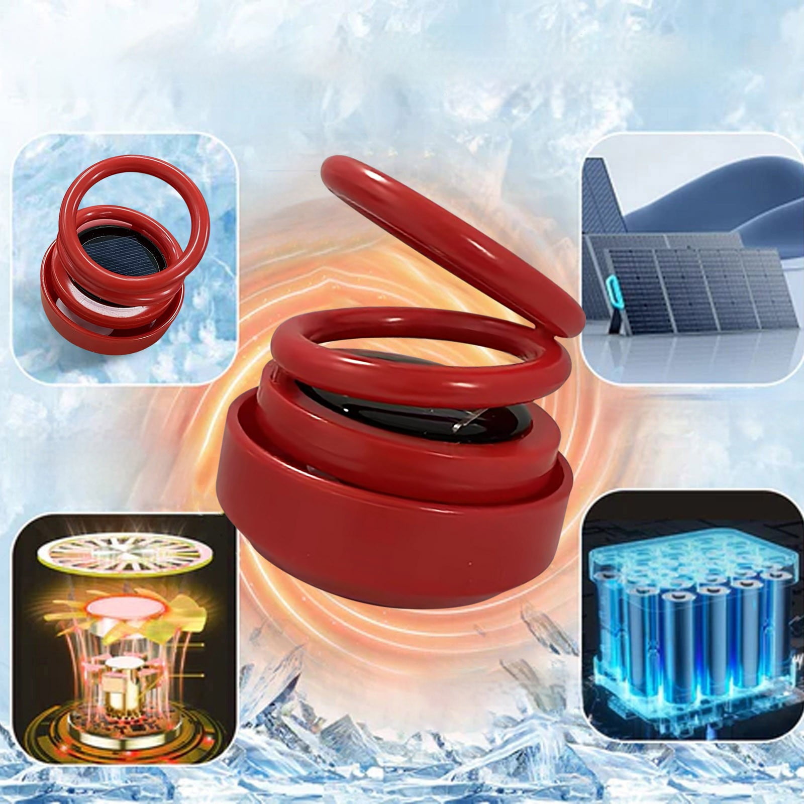 Portable Dynamic Molecular Heater,Heated Glass Fan Defroster Mini Car Heater Solar Anti-Icing Tool Kinetic Heating Portable Kinetic Molecular Car Defroster For Car Living Room Bedroom - Image 4