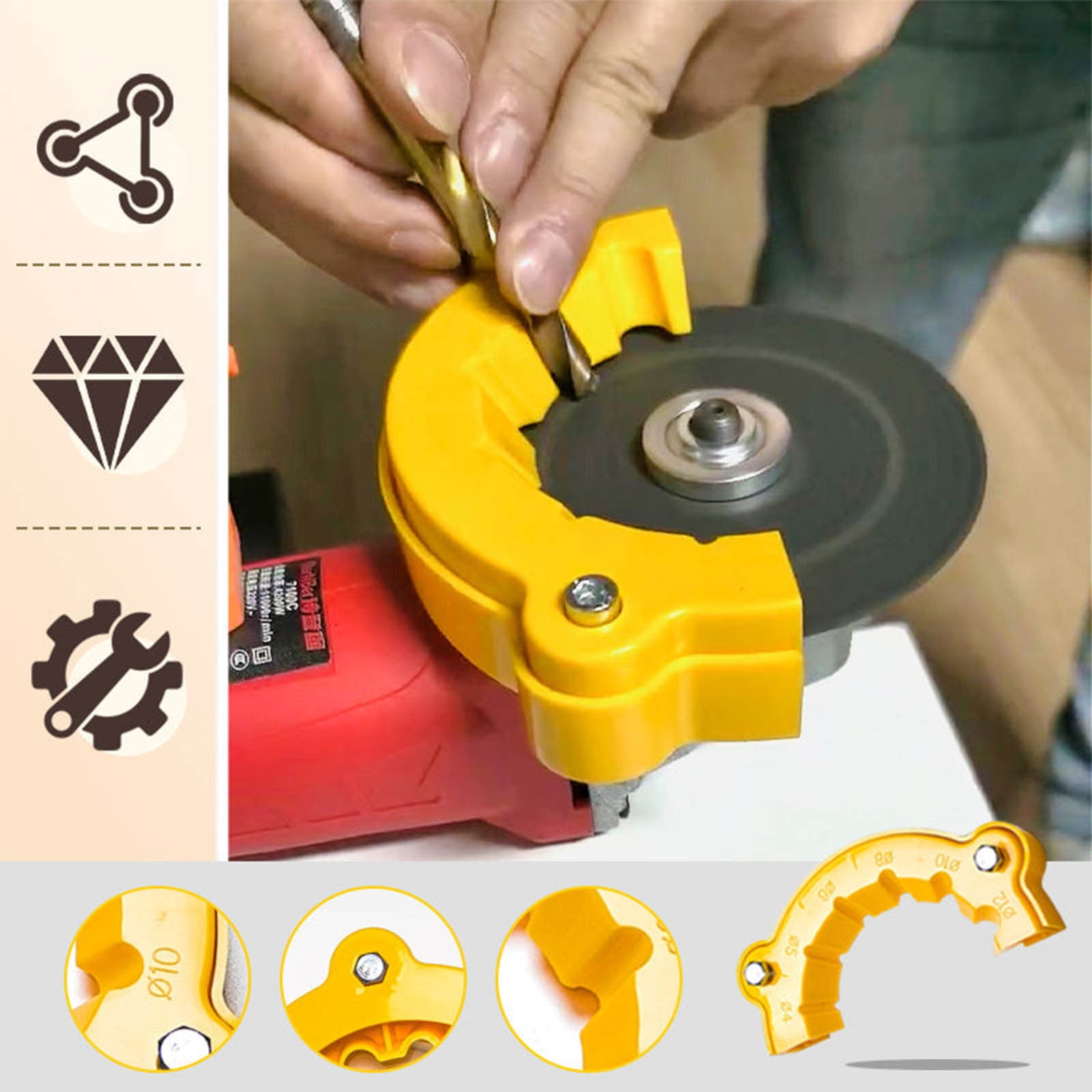 2025 New Drill Bit Sharpener, Drill Bit Grinding Attachment, Drill Sharpener, Old Drill Bit Grinder, Multi-specification Drill Bit Grinding, Giant Blade Angle Grinder for Grinding Drill Bits - Image 1