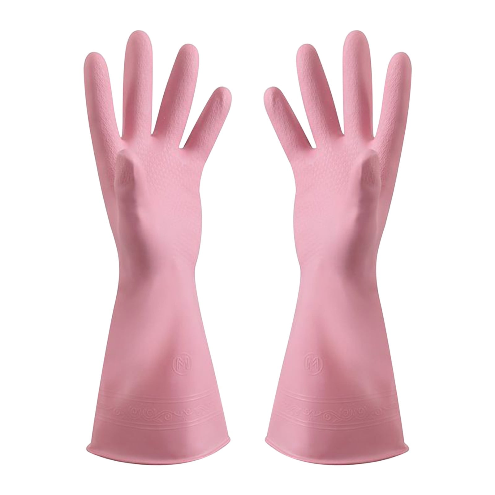 1 Pairs Rubber Gloves for Dishwashing Cleaning, Cotton Lined Household Gloves, Waterproof Gloves for Kitchen Bathroom, Reusable Gloves, Food Grade Non-Slip Household Kitchen Gloves Pink,S - Image 1