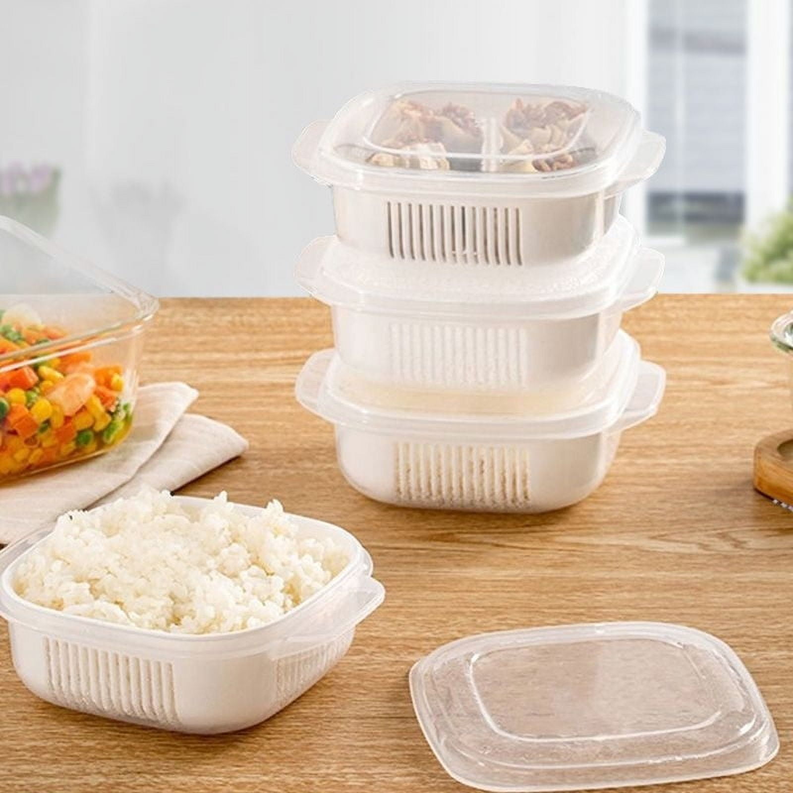 2 Pieces Microwave Bowls with Lids Small Microwave Steamer for Vegetables Microwave Cookware Microwave Safe Bowls Ramen Bowl Salad Dishes Food Container for Kitchen, 5.9X5.1X1.9in - Image 1