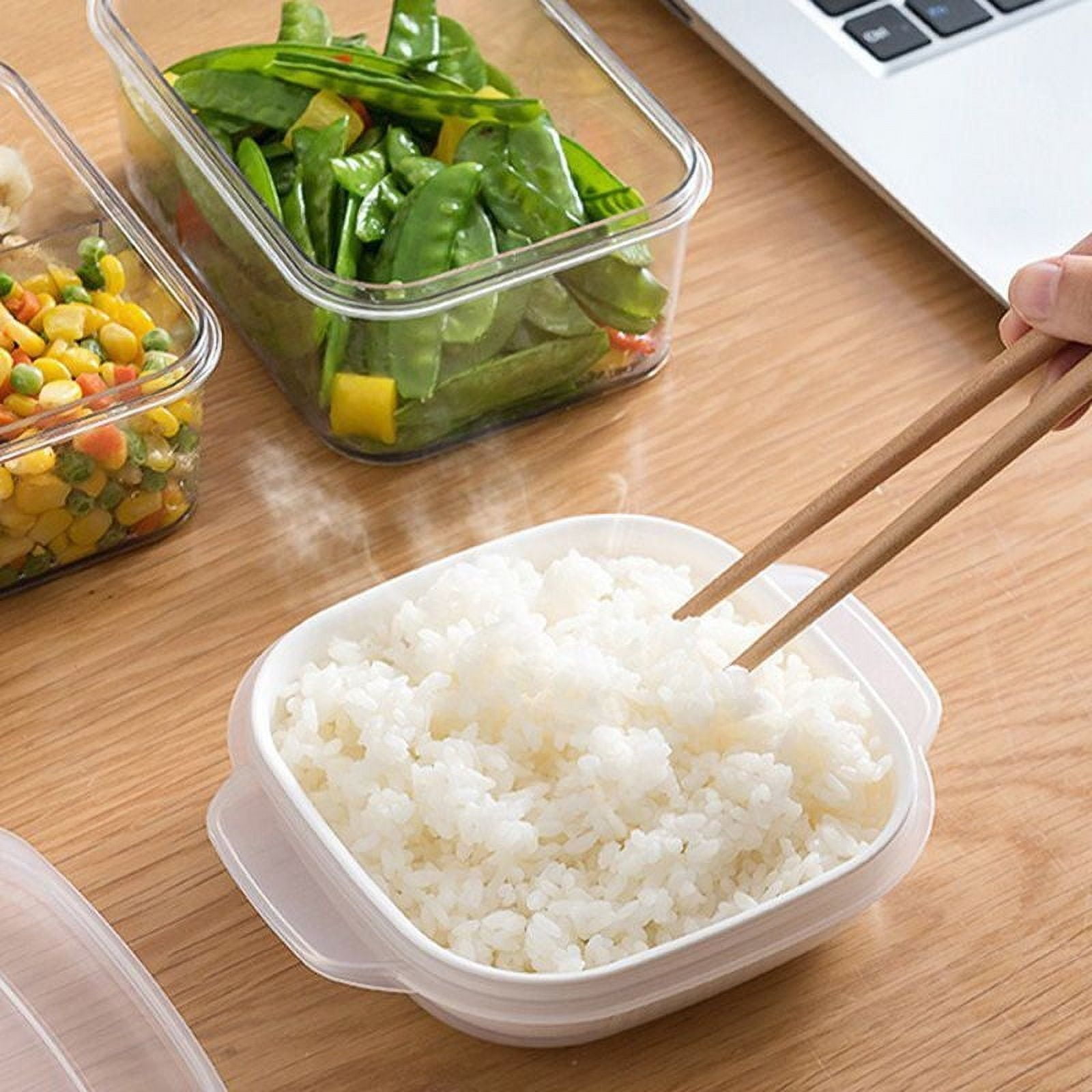 2 Pieces Microwave Bowls with Lids Small Microwave Steamer for Vegetables Microwave Cookware Microwave Safe Bowls Ramen Bowl Salad Dishes Food Container for Kitchen, 5.9X5.1X1.9in - Image 3