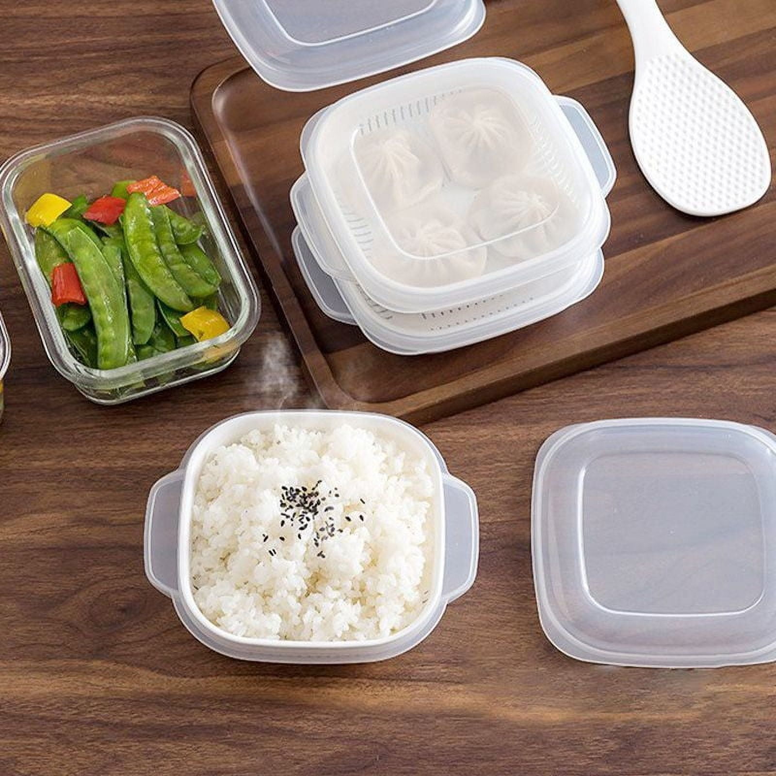 2 Pieces Microwave Bowls with Lids Small Microwave Steamer for Vegetables Microwave Cookware Microwave Safe Bowls Ramen Bowl Salad Dishes Food Container for Kitchen, 5.9X5.1X1.9in - Image 5