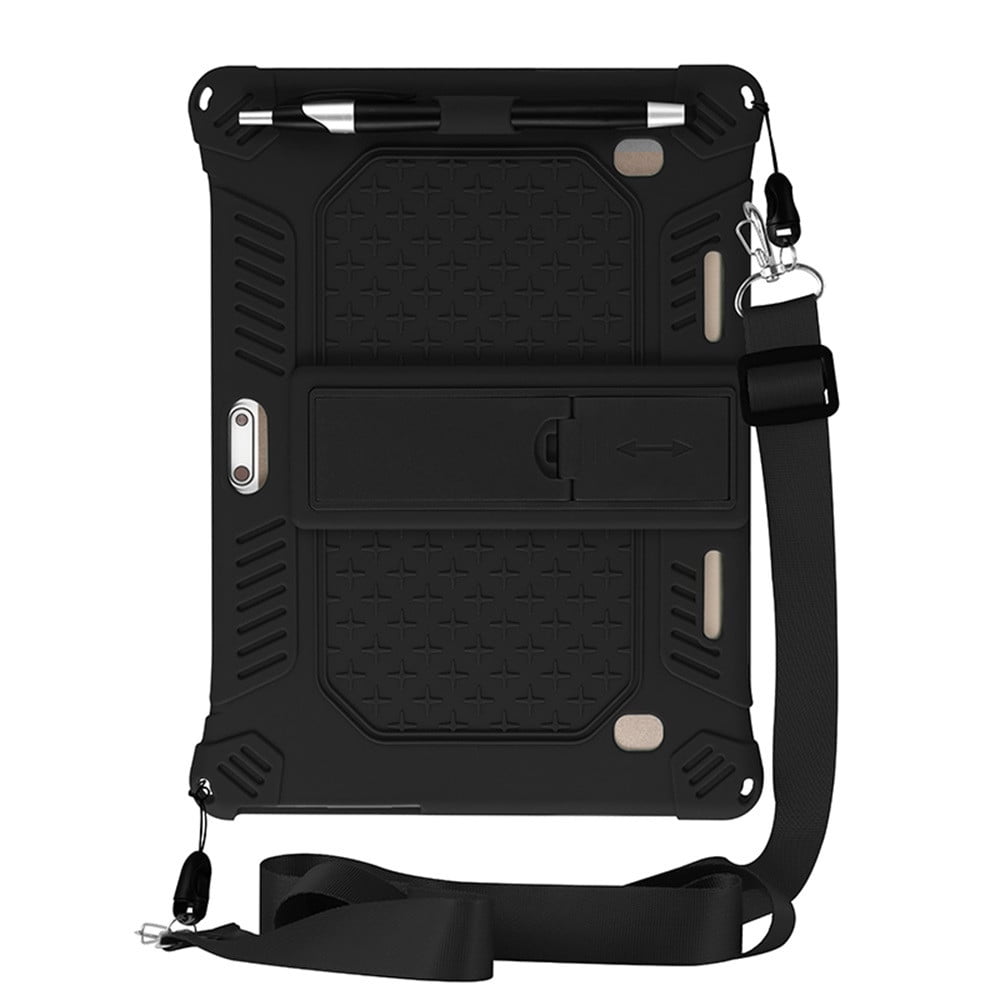 10,10.1 inch Silicone Tablet Case with Stylus Pen & Shoulder Strap, Universal Shockproof Silicone Cover Case,Soft Portable Protective Cover for Android Tablet PC Black - Image 2