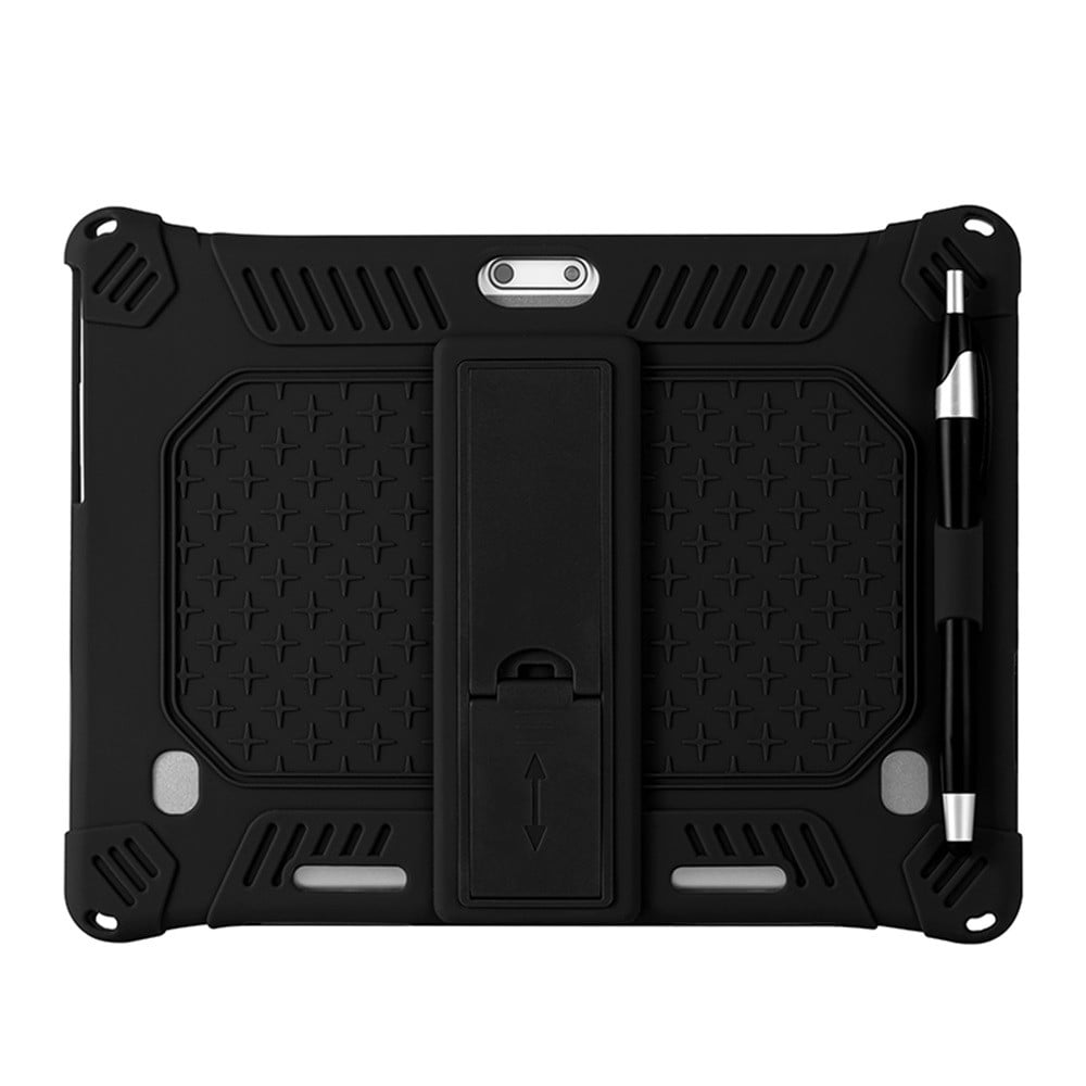 10,10.1 inch Silicone Tablet Case with Stylus Pen & Shoulder Strap, Universal Shockproof Silicone Cover Case,Soft Portable Protective Cover for Android Tablet PC Black - Image 3