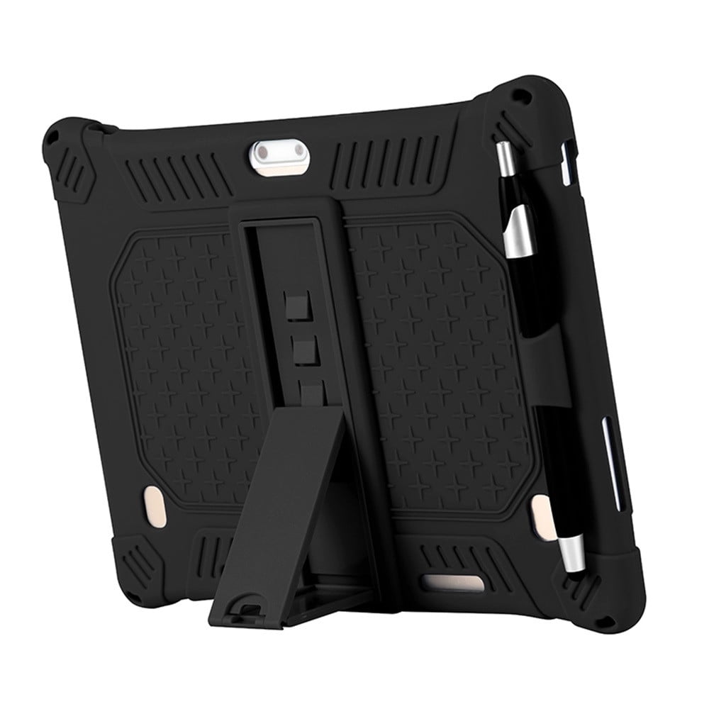 10,10.1 inch Silicone Tablet Case with Stylus Pen & Shoulder Strap, Universal Shockproof Silicone Cover Case,Soft Portable Protective Cover for Android Tablet PC Black - Image 4