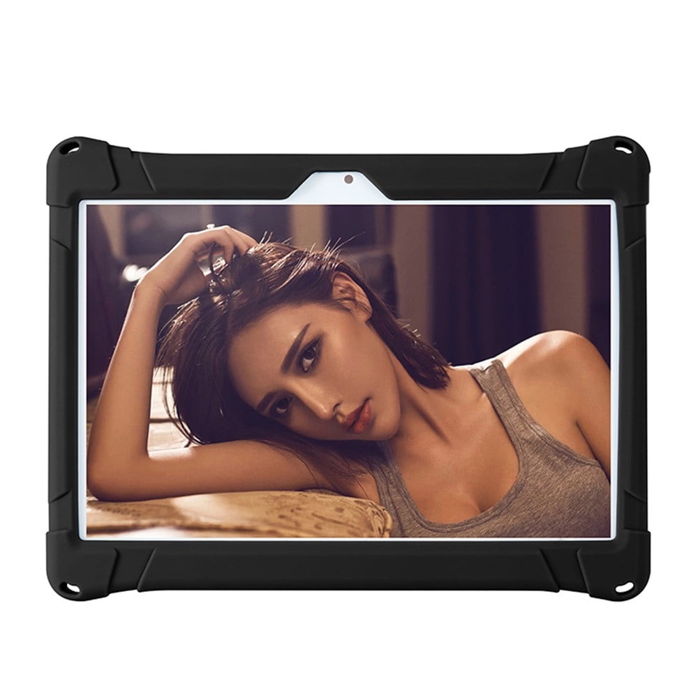 10,10.1 inch Silicone Tablet Case with Stylus Pen & Shoulder Strap, Universal Shockproof Silicone Cover Case,Soft Portable Protective Cover for Android Tablet PC Black - Image 5