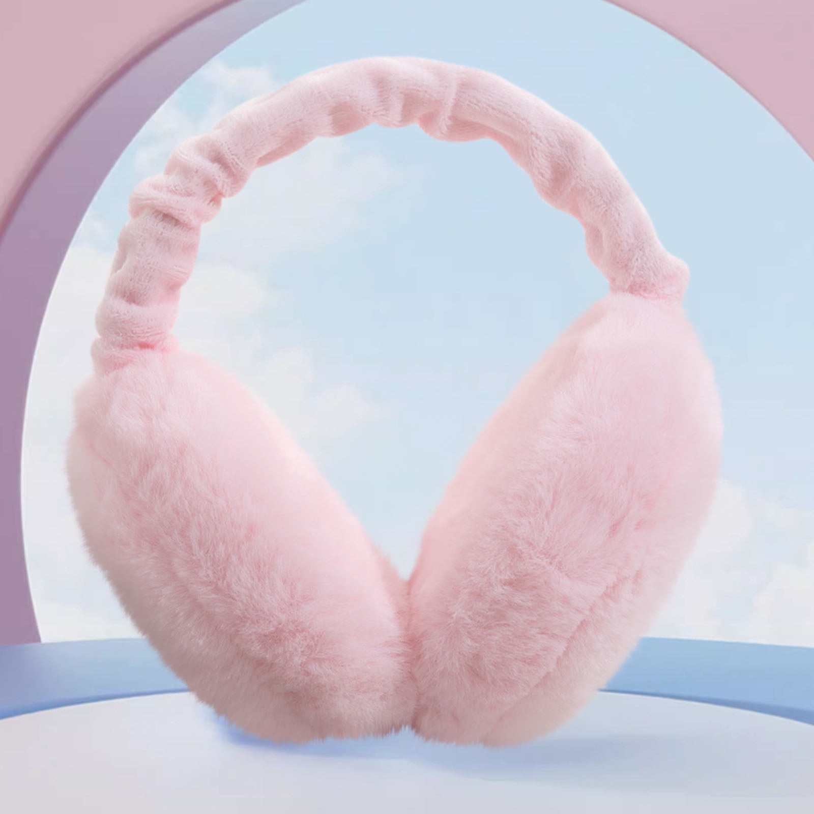 Women Ear Muffs Winter Girls White Earmuffs Fuzzy Kids Black Ear Muff Cute Fluffy Ear Warmers Foldable Ear Covers Boy Winter Thickened Earmuffs Foldable Hamburg Earmuffs Warm Earmuffs White - Image 1