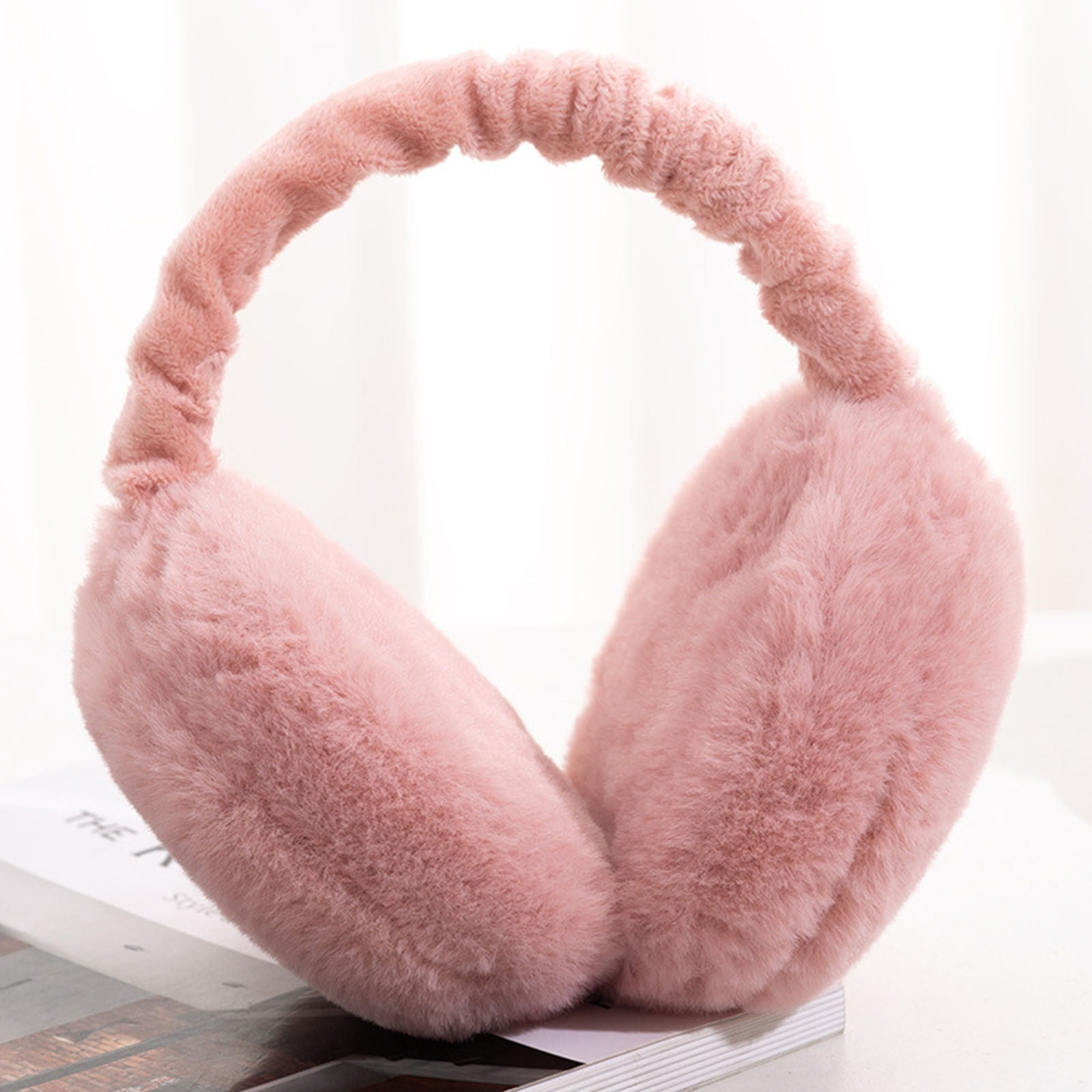 Women Ear Muffs Winter Girls White Earmuffs Fuzzy Kids Black Ear Muff Cute Fluffy Ear Warmers Foldable Ear Covers Boy Winter Thickened Earmuffs Foldable Hamburg Earmuffs Warm Earmuffs pink - Image 1