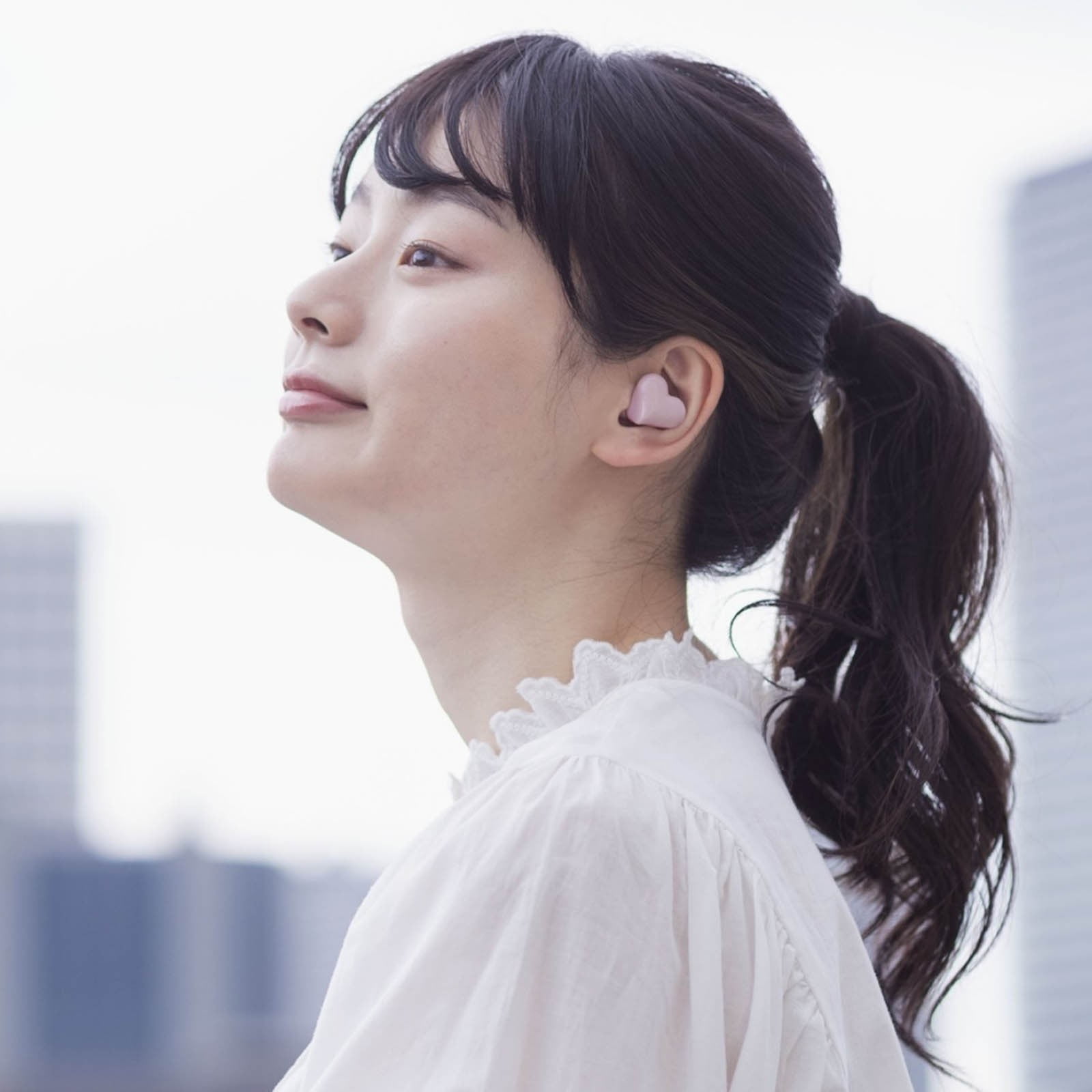 Heart Shaped Earbuds, Stylish Headphones HiFi Stereo Sound Waterproof Bluetooth 5.3 Earphones with Charging Case for Girls Women, Noise Reduction Sports Wireless In Ear Bluetooth Earphones Blue - Image 3