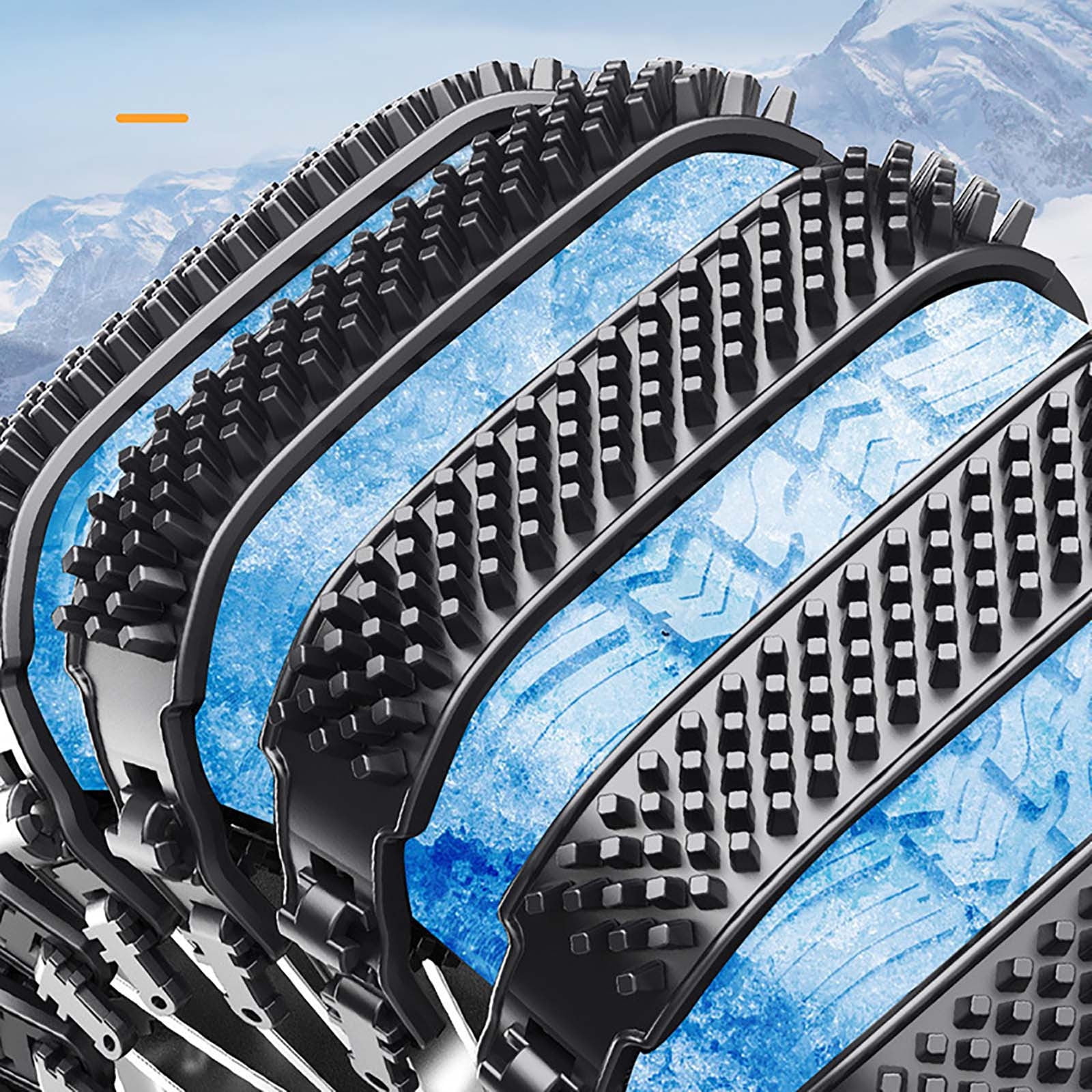 Reusable Anti Snow Chains of Car,Snow Tire Chains,Universal Adjustable Emergency Portable Snow Tire Chains for Car SUV Pickup Trucks Car Vuyungers Snow Chains Non-Slip Cable Tie Orange - Image 1