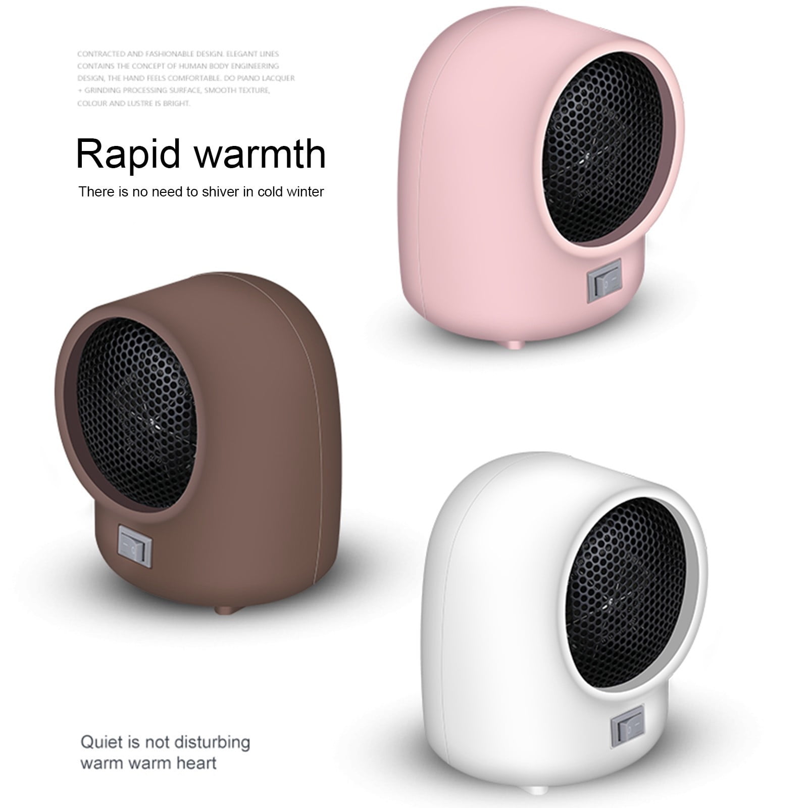 Space heater,Portable Quiet Desk Heater,Energy-Saving Bathroom Heater,Tipping and Overheating Protection,Fast Heating Small Space Warmer ABS PPS Energy Saving Indoor Decor for Desk Pink - Image 2