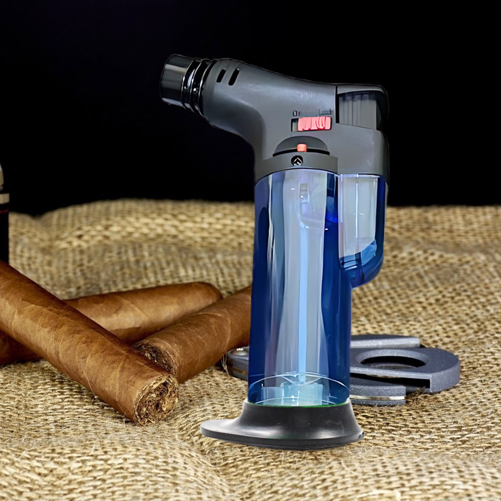Torch Lighters, Butane Refillable Jet Flame Torch Lighter, Windproof, Safe, Vuyungers Multi Utility Lighter for Candles, Fireplaces, Campfires, Grill (Without Butane) Blue - Image 4