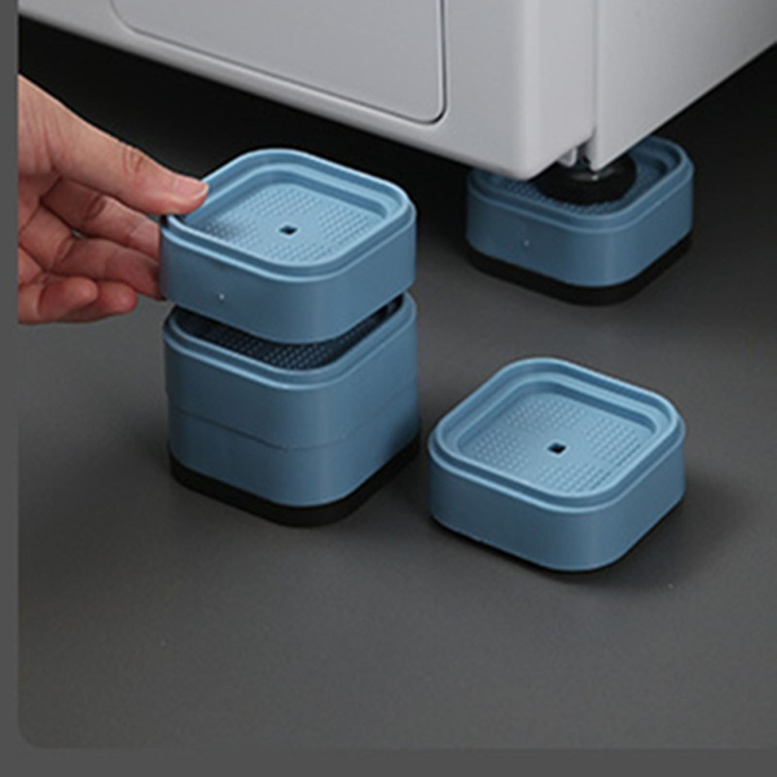 Furniture Risers, Adjustable Bed Risers Heavy for Table Desk Couch, Square Stackable Bed Raisers Blocks,4PCS Floor Protection Riser Stackable Washing Machine With -Slip Pad Shock-Absorbing - Image 1