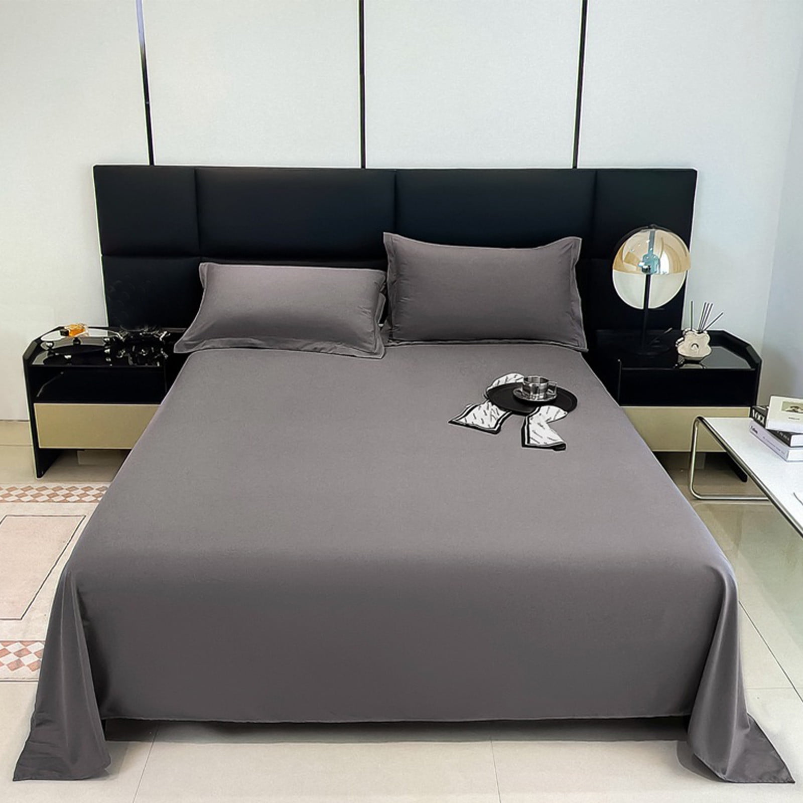 Waterproof Bed Flat Sheet ,Best Season Cotton Sheet-Long Staple Cotton Sheets Set, Soft Cotton Bed Sheets,Reusable Washable Mattress Protector Sheet, Furniture Cover for Bedding,Couch Black - Image 1