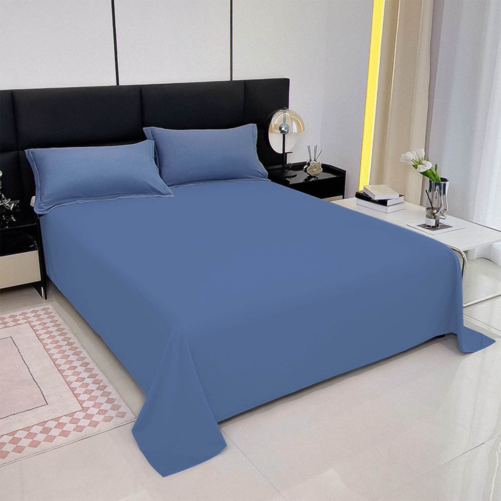 Waterproof Bed Flat Sheet ,Best Season Cotton Sheet-Long Staple Cotton Sheets Set, Soft Cotton Bed Sheets,Reusable Washable Mattress Protector Sheet, Furniture Cover for Bedding,Couch Blue - Image 5