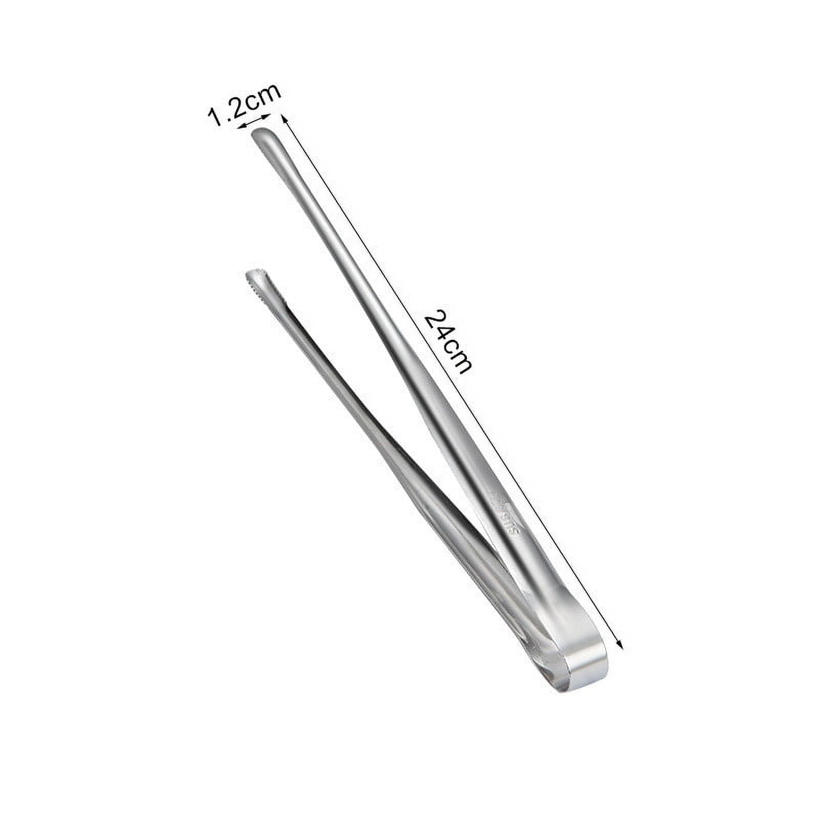 Stainless Steel Slim Tongs 2PCS, Japanese Barbecue Tweezers, Lightweight Yakiniku Tongs, Korean Grill Tong, Upscale Sushi Tong, Small Kitchen Tong,304 Stainless Steel Meat Clip Steak Clip Silver - Image 2