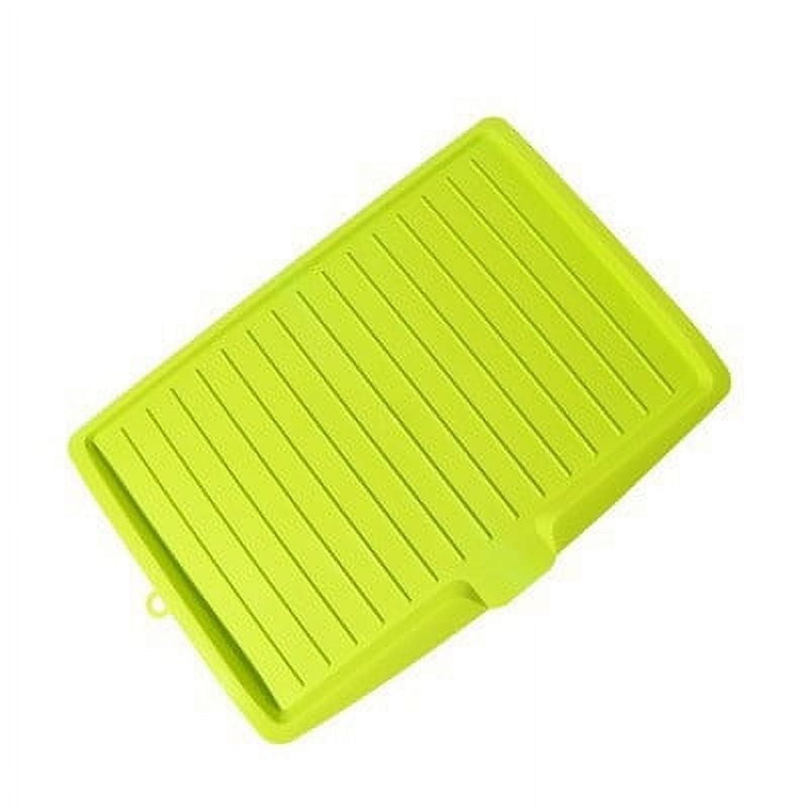 Dish Drain Board with Side Drop - Kitchen Utility Draining Board, Drain Rack, 17.5x12 Inch Kitchen Drying Tray | Heat-Resistant Drip Rack for Quick Drainage and Easy Storage, Drying Dish Rack Tray Green - Image 4