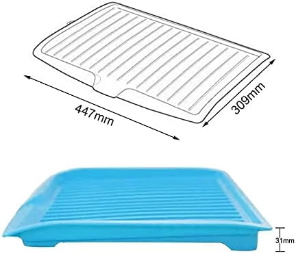 Dish Drain Board with Side Drop - Kitchen Utility Draining Board, Drain Rack, 17.5x12 Inch Kitchen Drying Tray | Heat-Resistant Drip Rack for Quick Drainage and Easy Storage, Drying Dish Rack Tray Green - Image 7
