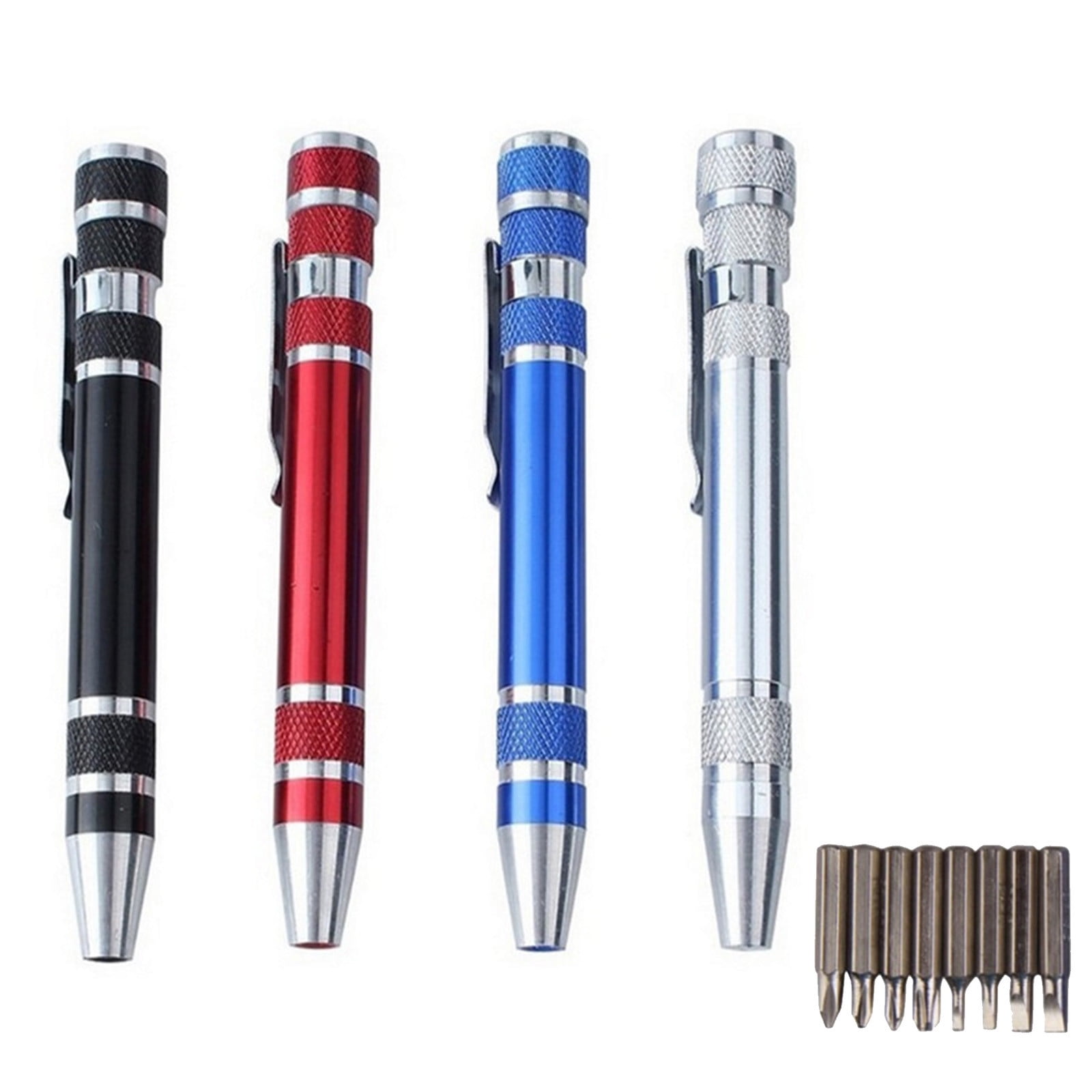8 In 1 Pen Screwdriver - Multitool Pocket Screwdriver Mini Screwdriver Set Handy Tool Magnetic Portable Screwdriver Crossing Flathead Screwdriver for Repairing Installing Hand Tool Blue - Image 3