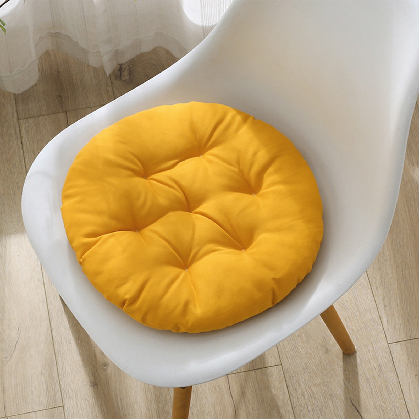 Outdoor Seat Cushion, Round Rattan Cushion, Hanging Basket Chair Cushion for Swing Chair Hammock Wicker Chair Rocking Chair,Vuyungers Seat Cushions Floor Pillow Yellow - Image 2